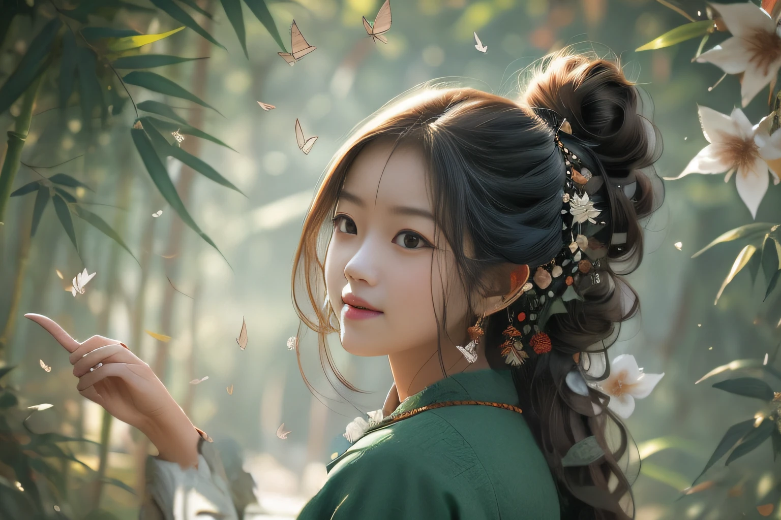 green long skirt