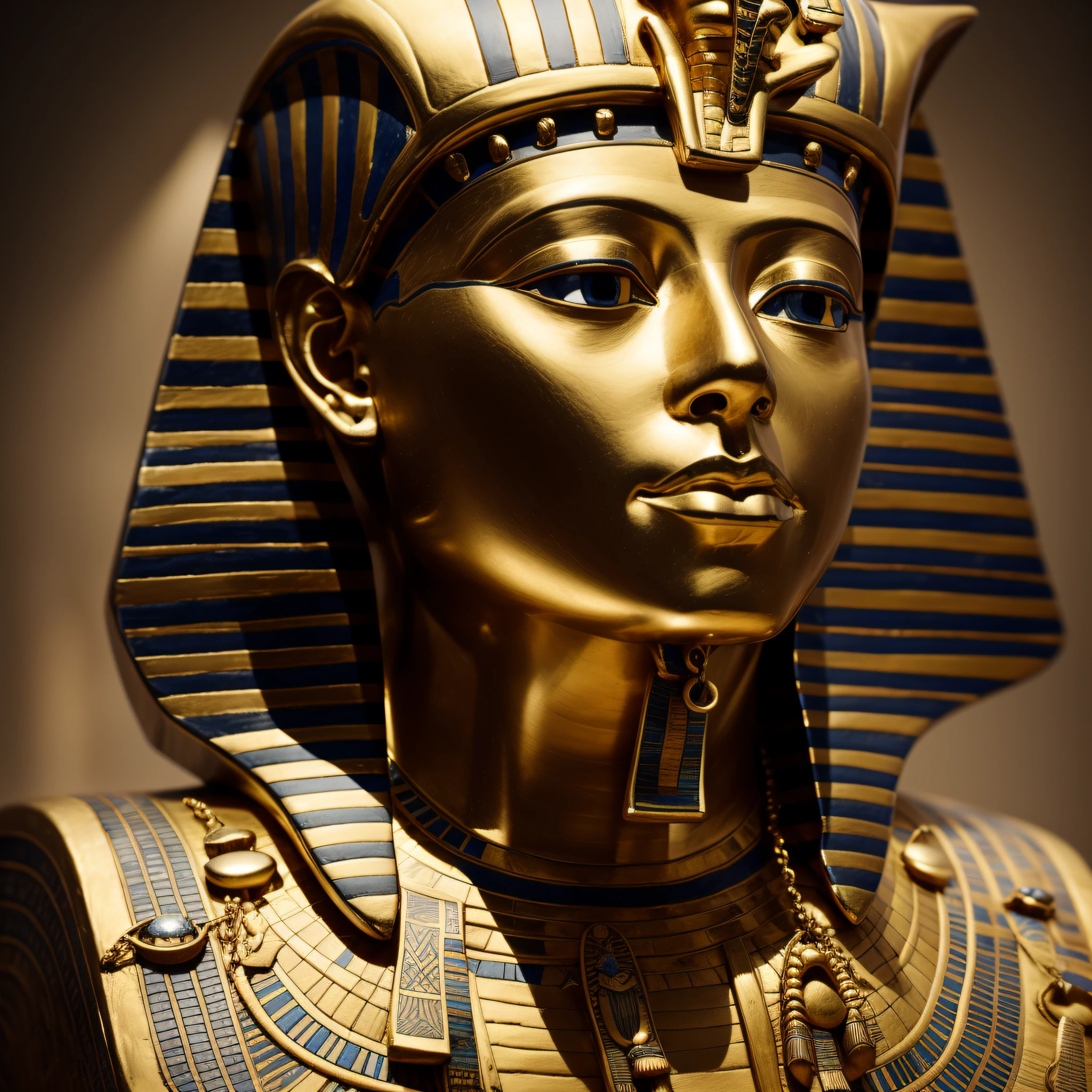 Create a Sphinx of Tutankhamun , intrinsic details, masterpiece, hyper realistic , hd , 8k