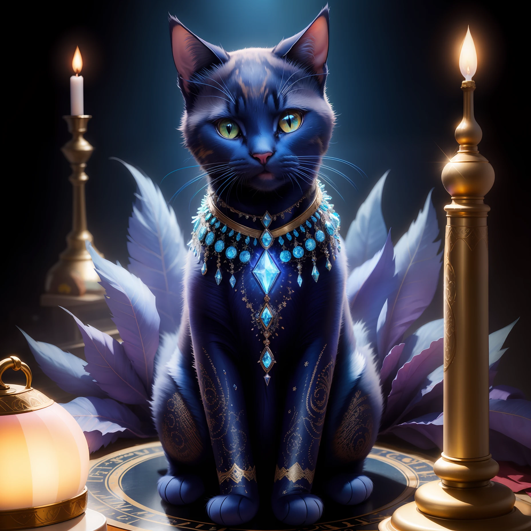 Big blue-black cat