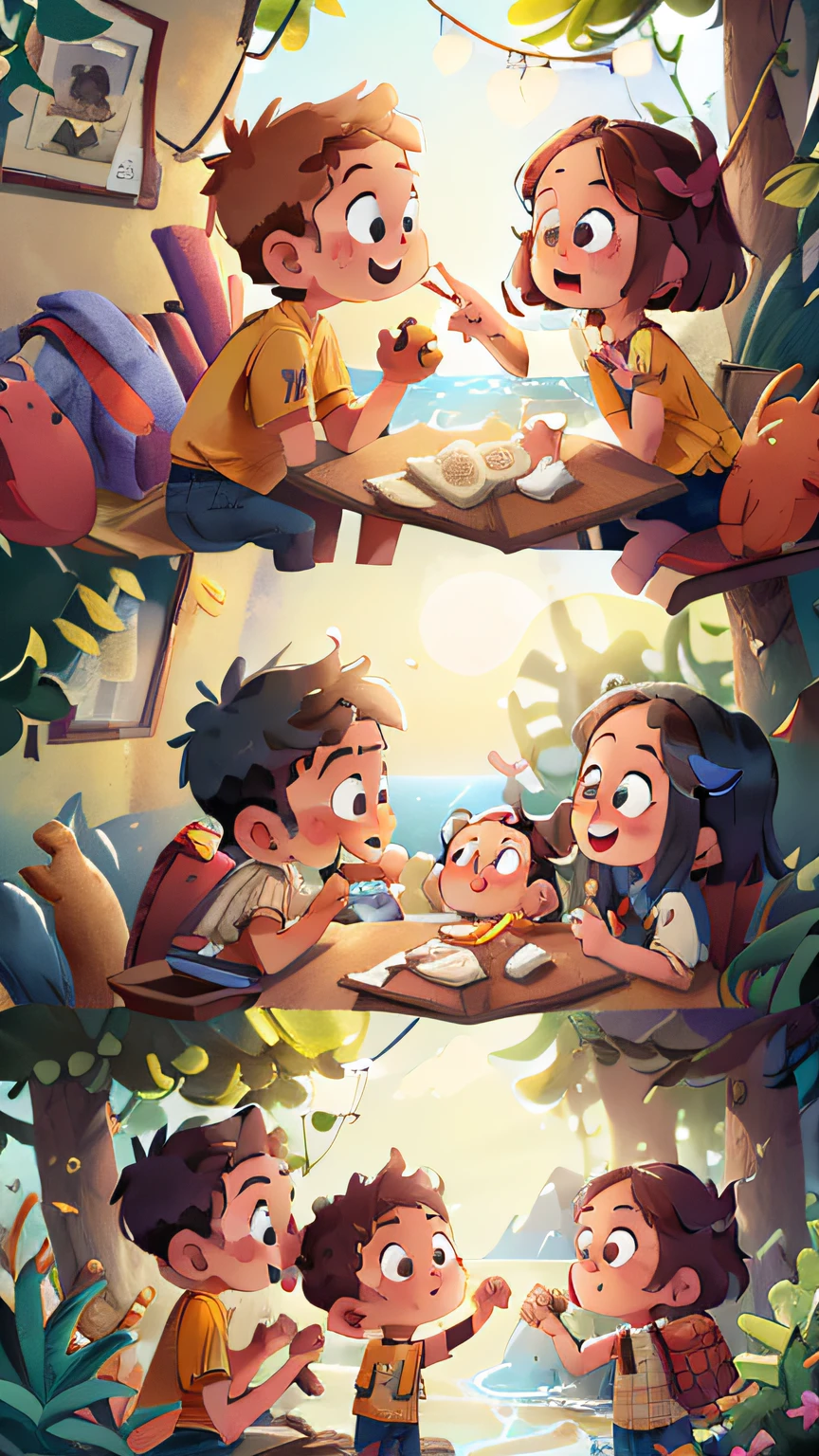 By the sea, my family consists of six parents and four brothers