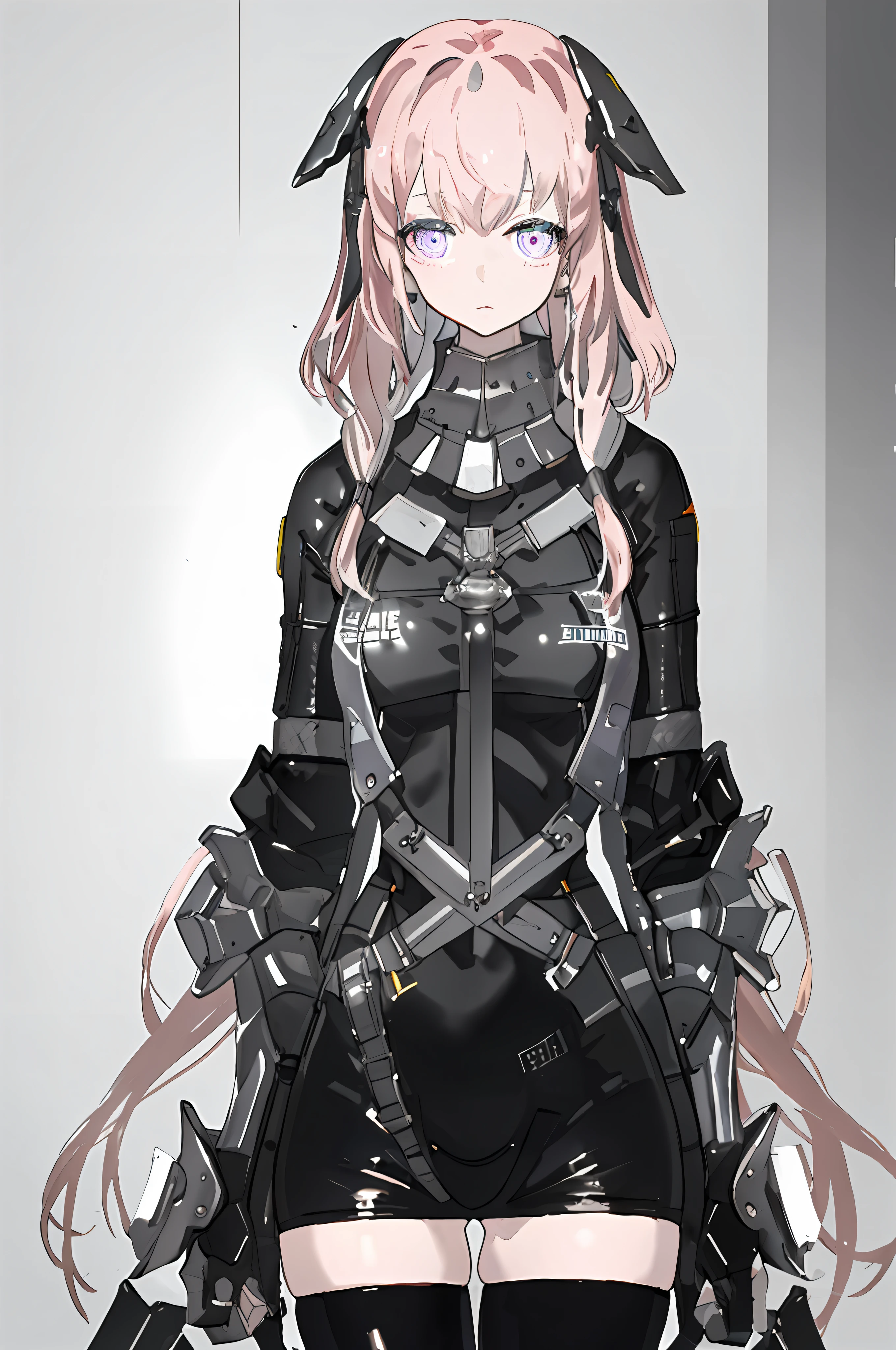 tmasterpiece,Best light and shadow,1girll,独奏,whaite hair,The long-haired,Armour,Exposing thighs,Machinary,Delicate eyes