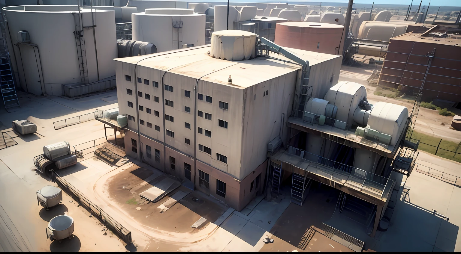 A cement plant from the 90s,Looks dirty,The dust is relatively large --auto