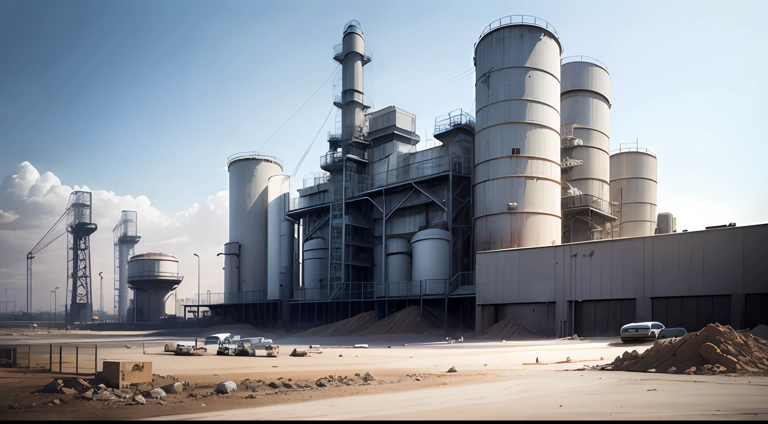 A cement plant from the 90s,Looks dirty,The dust is relatively large --auto