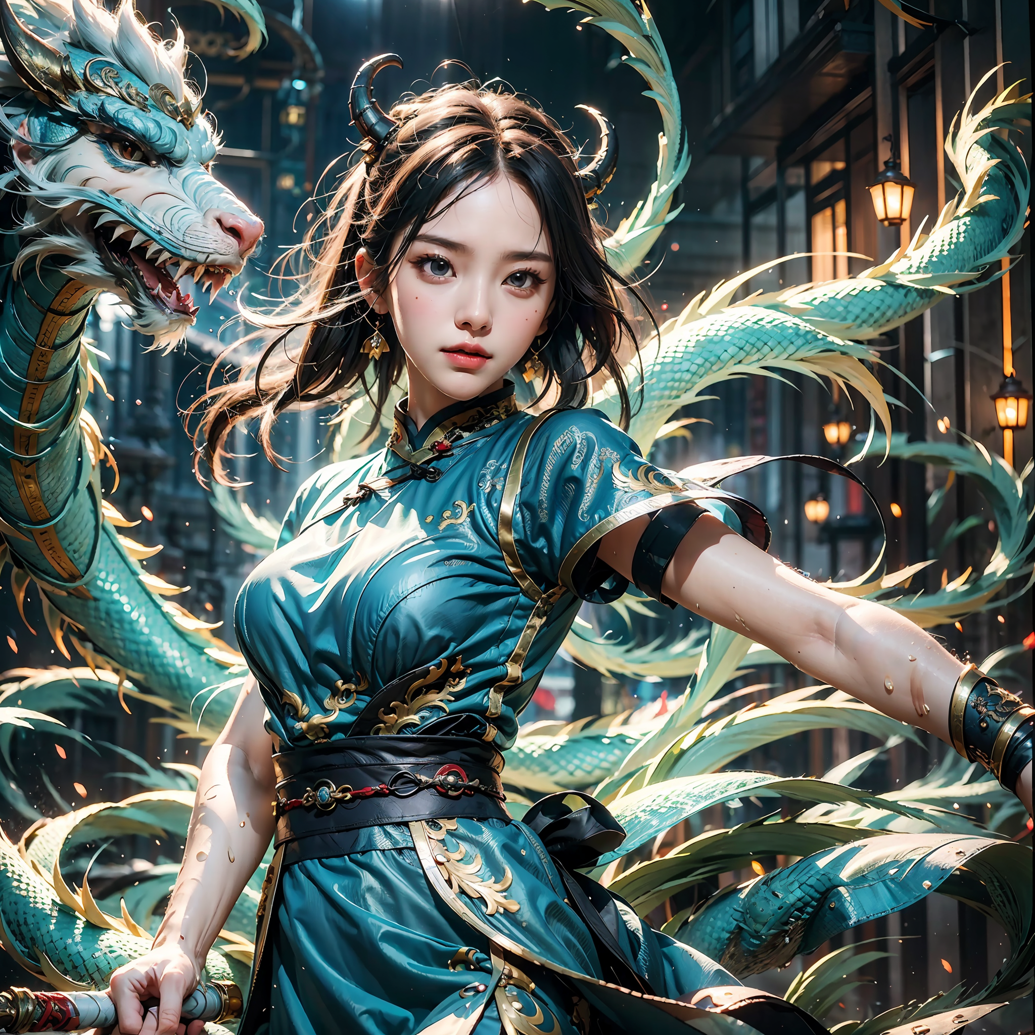 girl and dragon girl and dragon