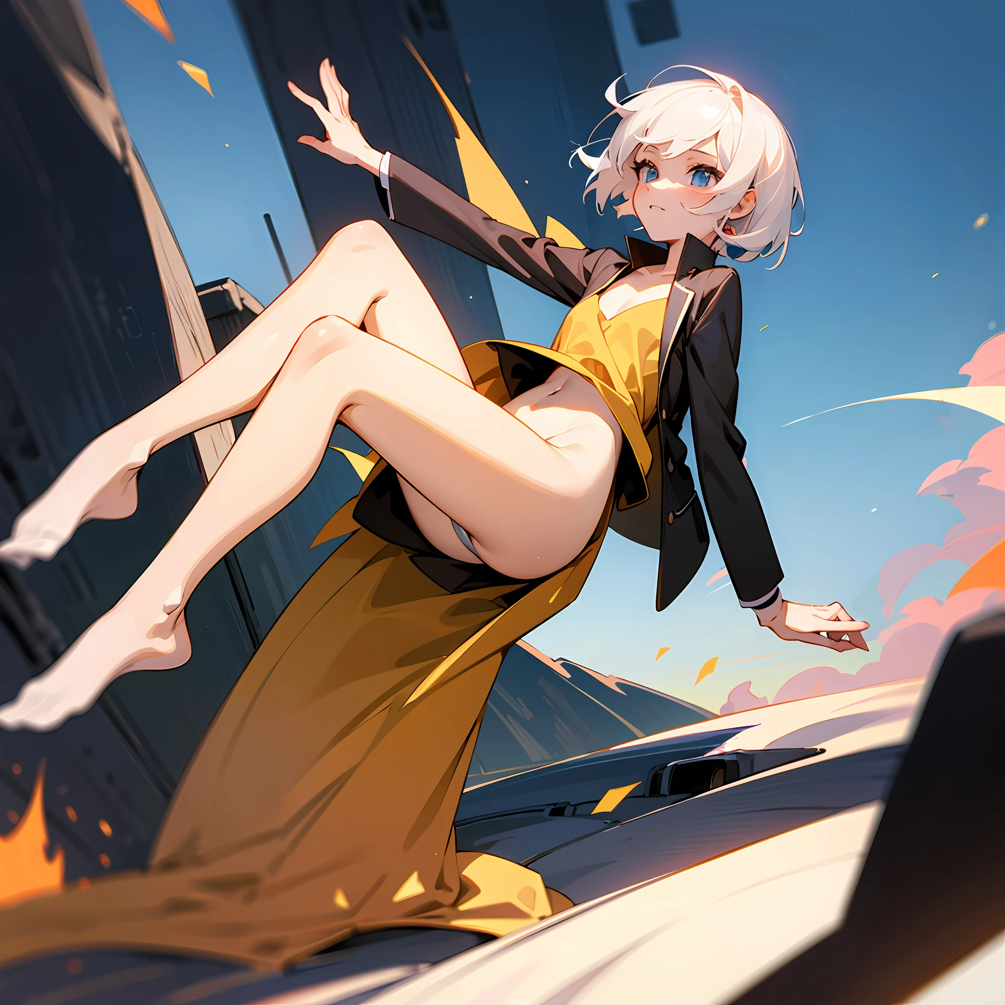 bit girl(No pants,No clothes,with short white hair,didn't wear socks,No shoes,Break your legs) --auto