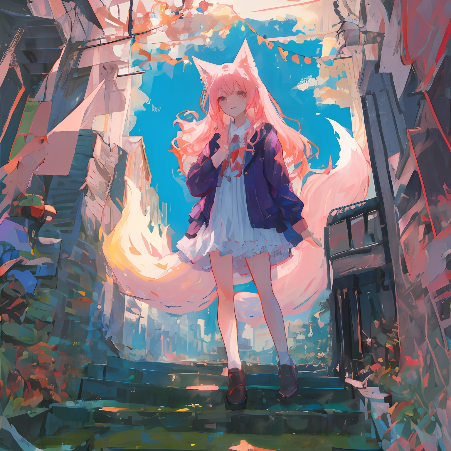 A pink-haired,Fox beauty