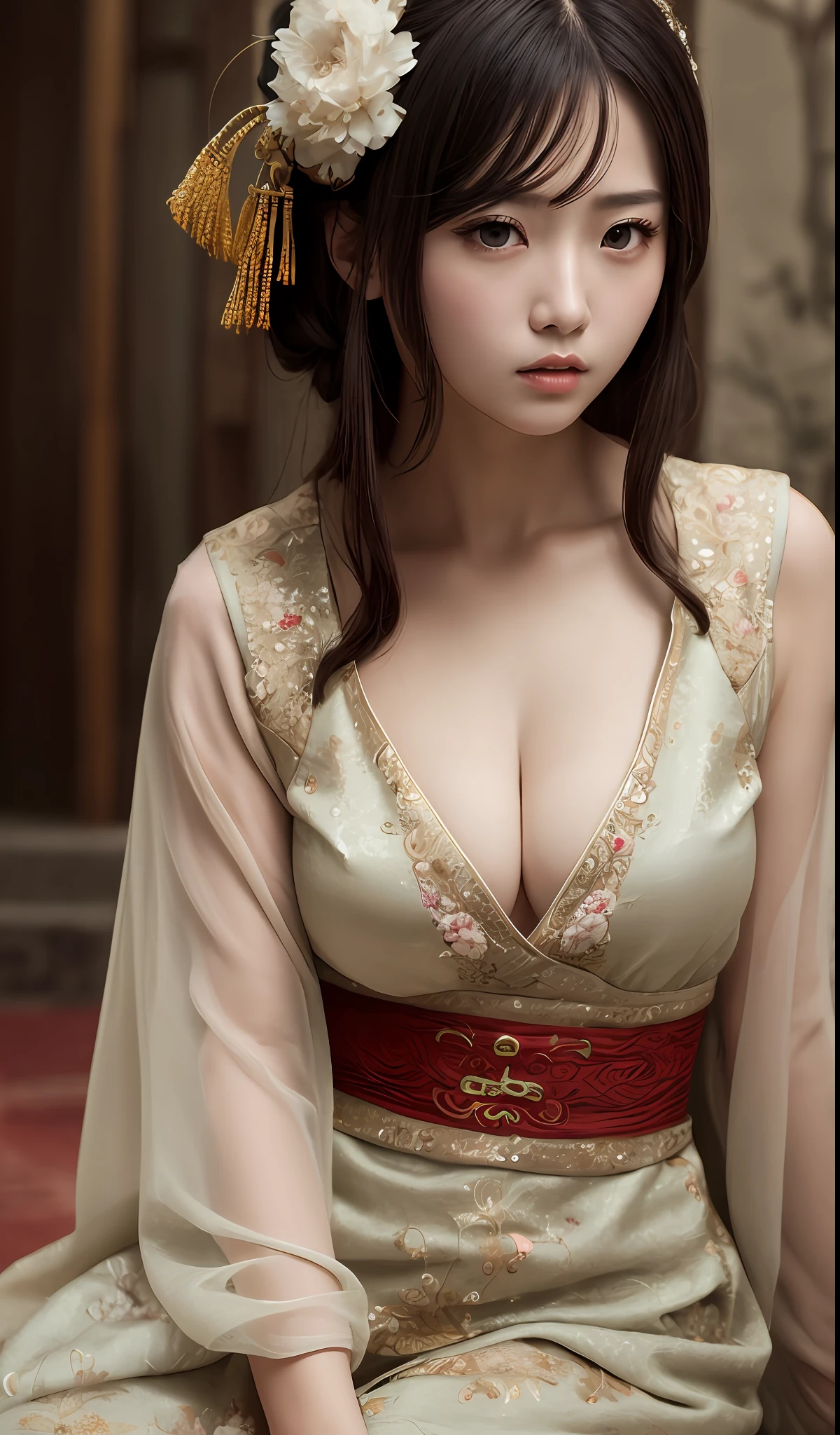 best quality, masterpiece, highres, wuxia 1girl, china dress, super Beautiful face, super beautiful eye, super beautiful hair