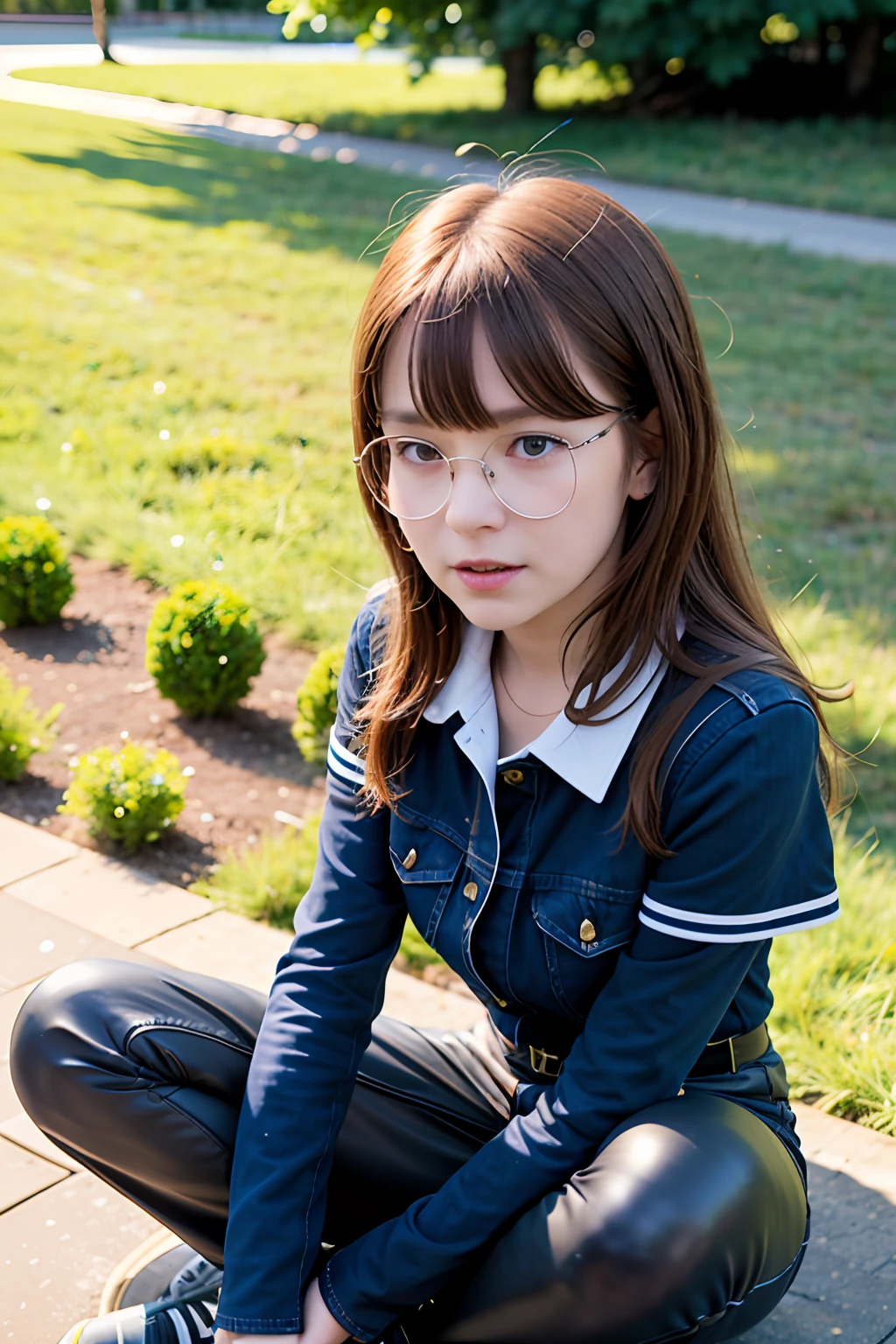 JK Maiden kneels on the ground