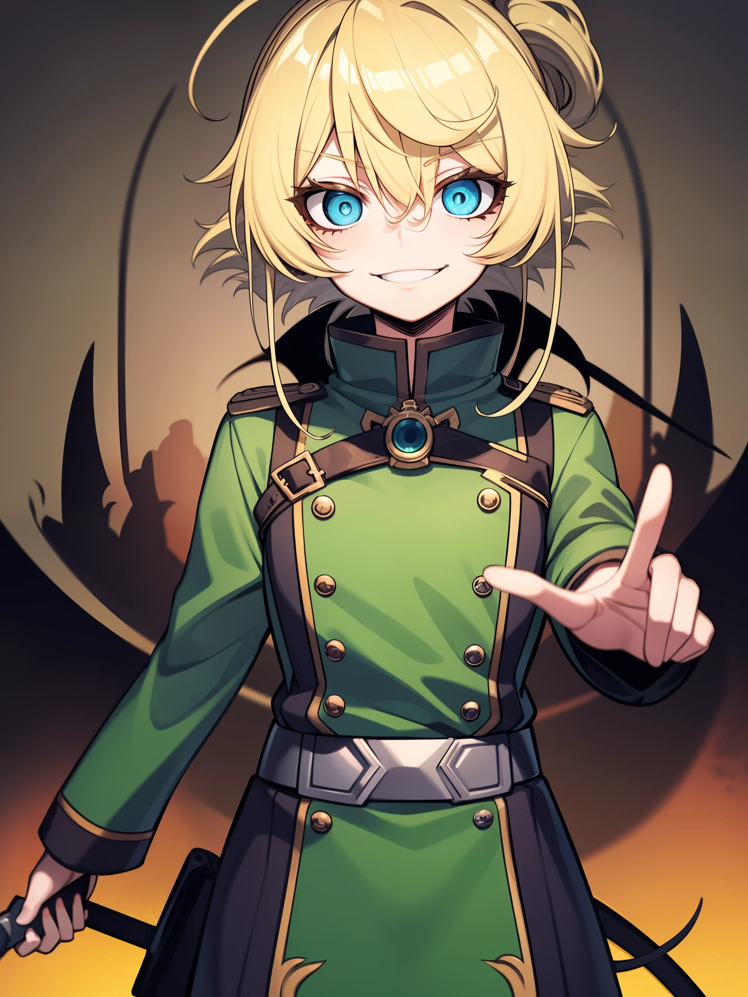 Tanya Degurechaff, Uniforme Miitar, psychotic smile, baixa estatura, Olhos assassinos, psychotic eyes, montanha rochosa