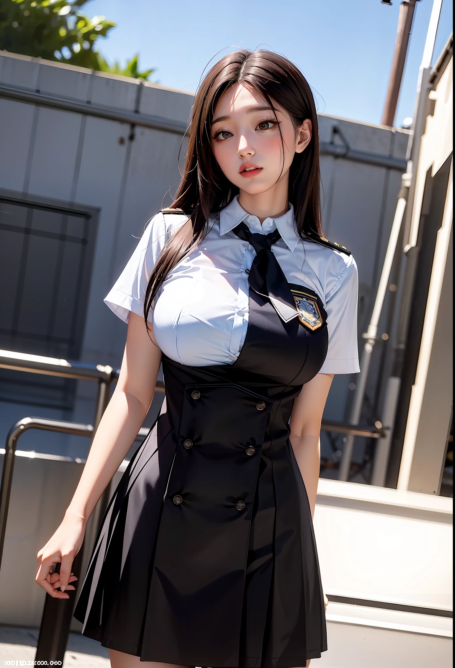 Big-breasted beauty in JK uniform