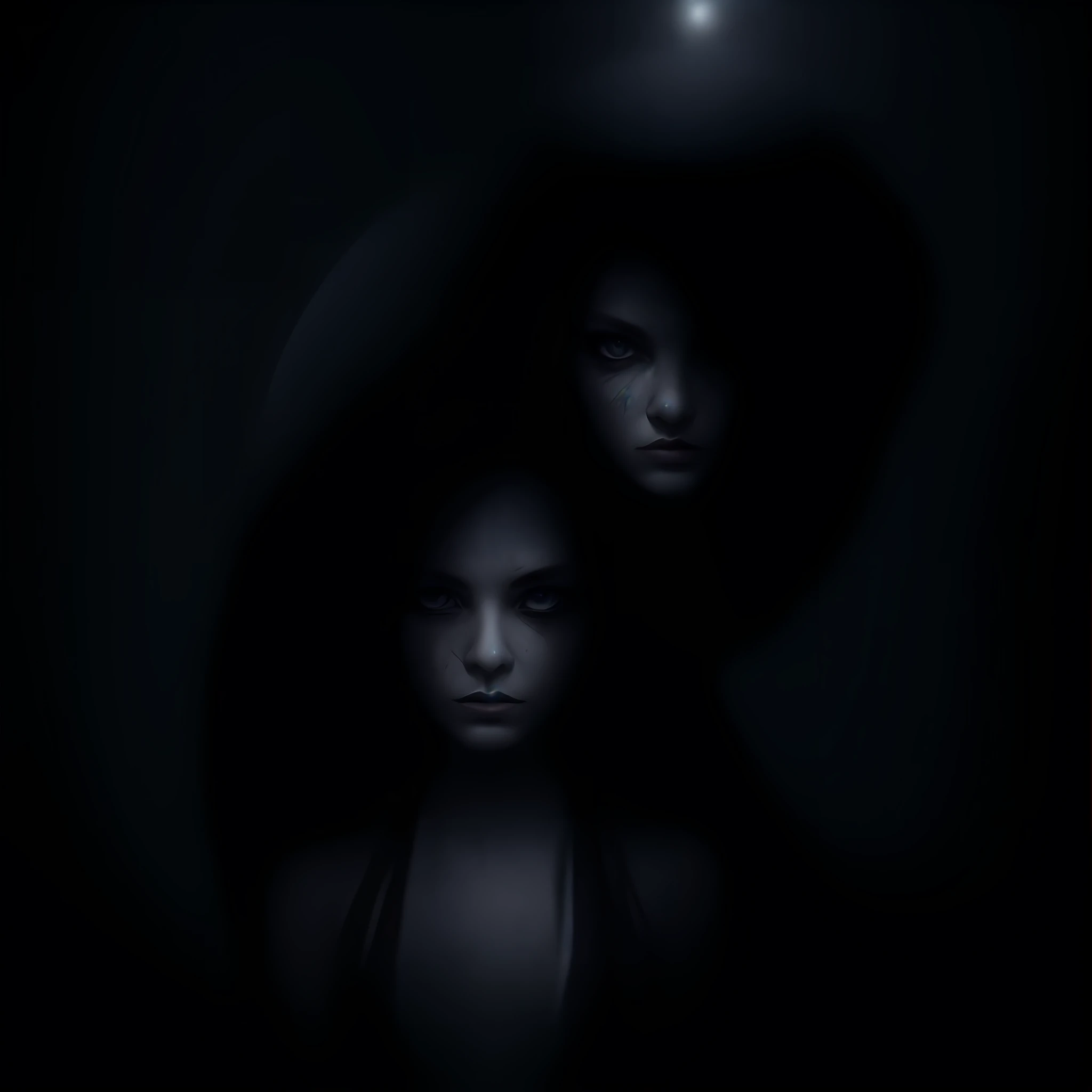 a female ghost，beautiful  face，Eyes bleeding，White dress，An atmosphere of terror --auto