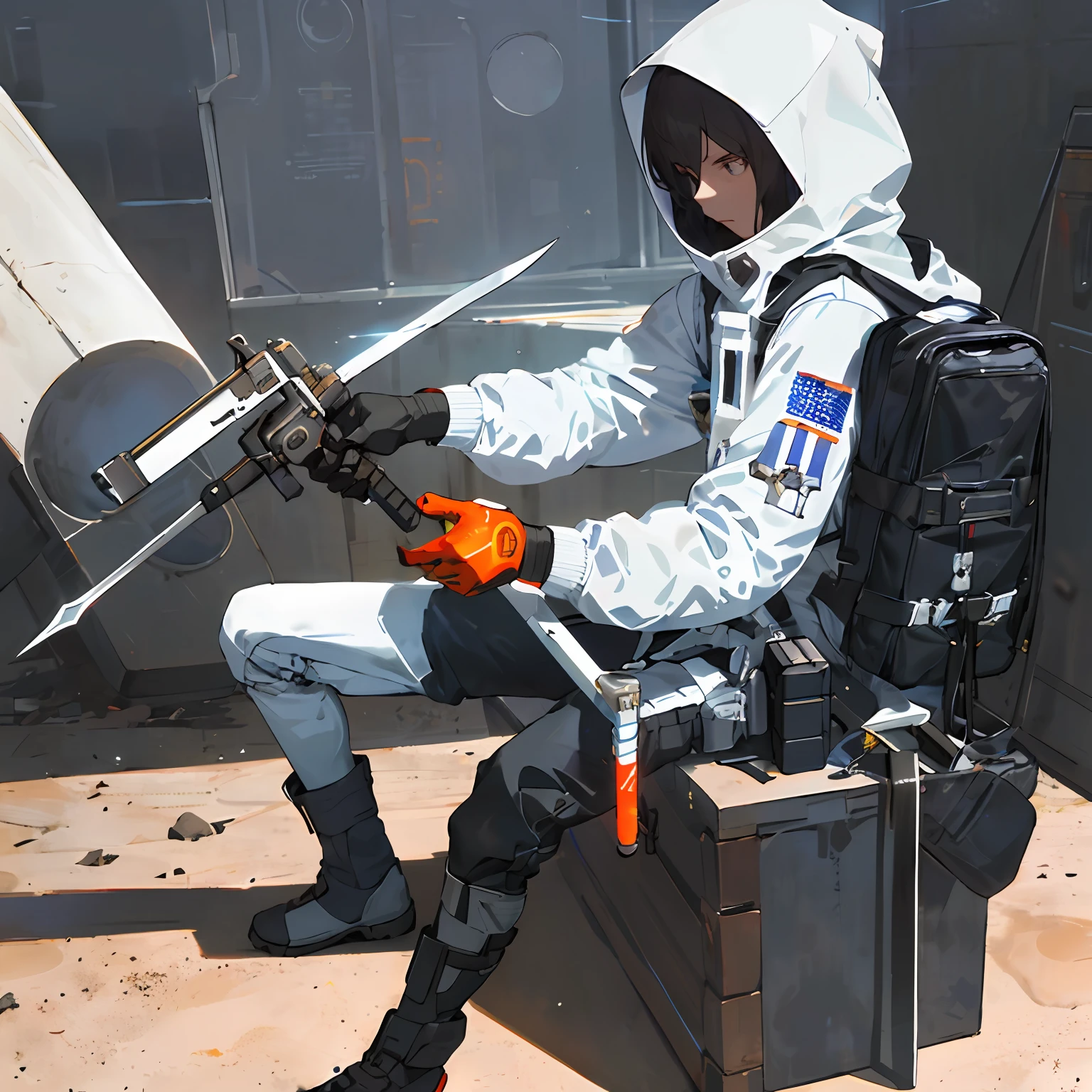 General Raiden with a knife in his hand