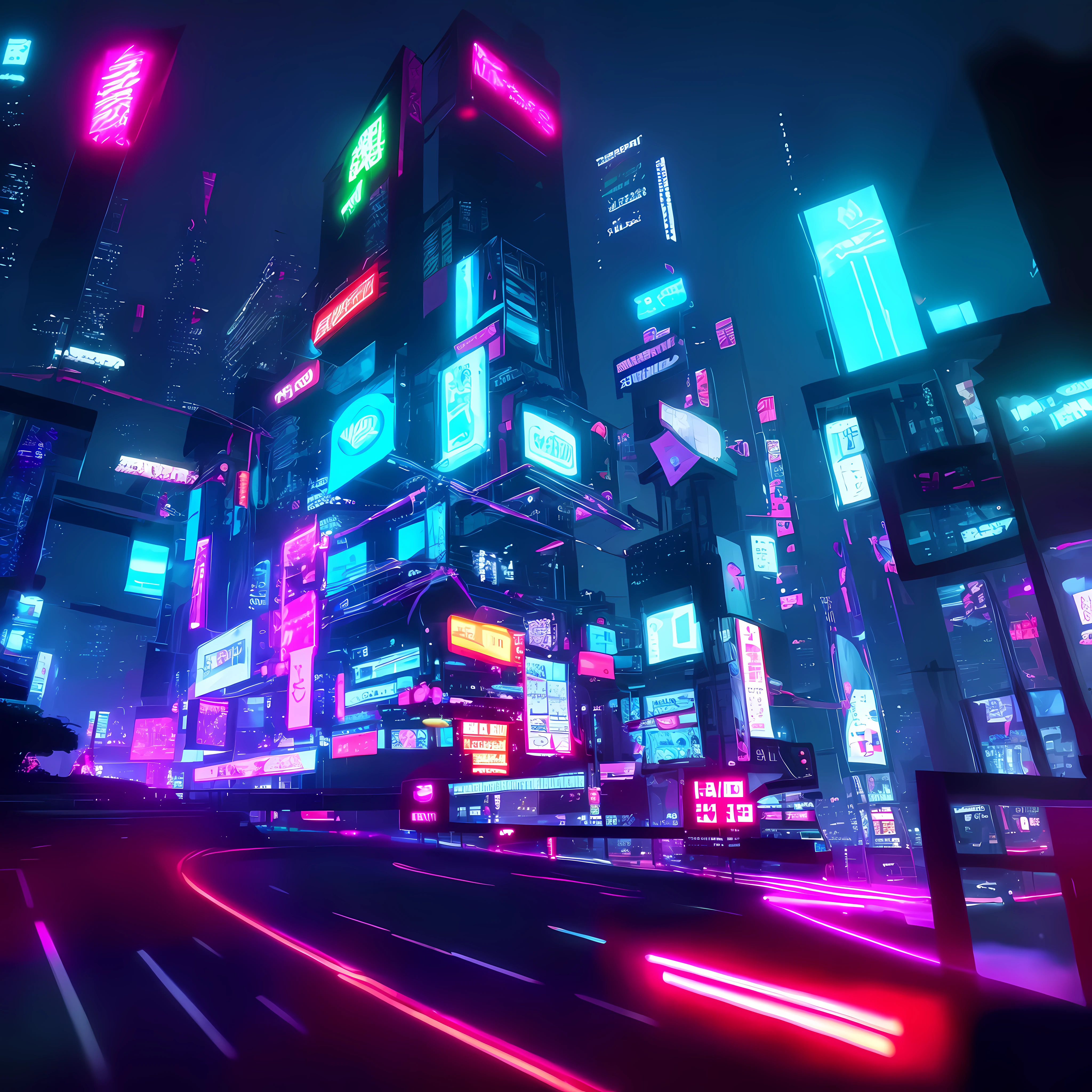 cyber punk perssonage，城市，Neon lights，high qulity，8k，Pure background