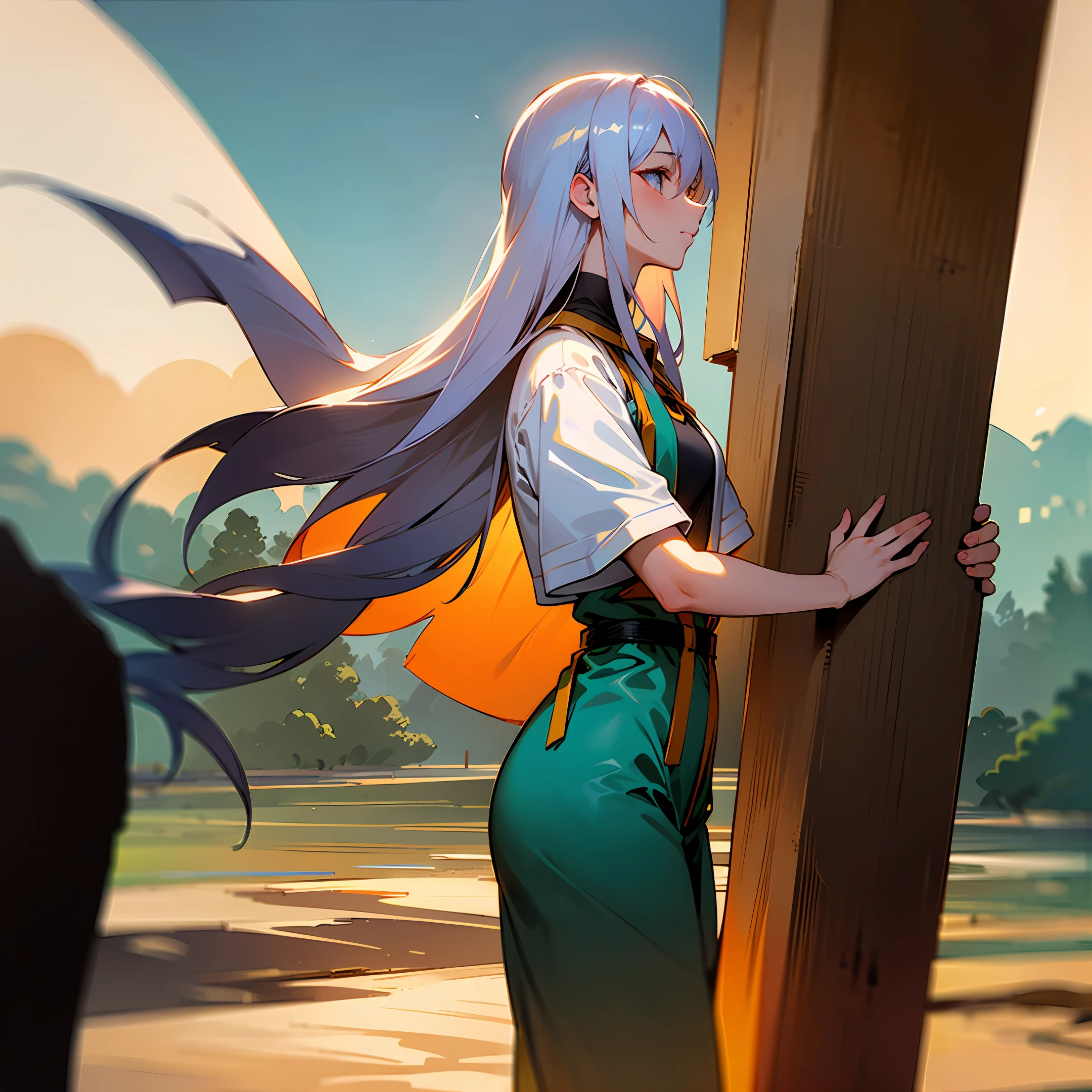 Scene showing the same serene person helping others in difficult situations]