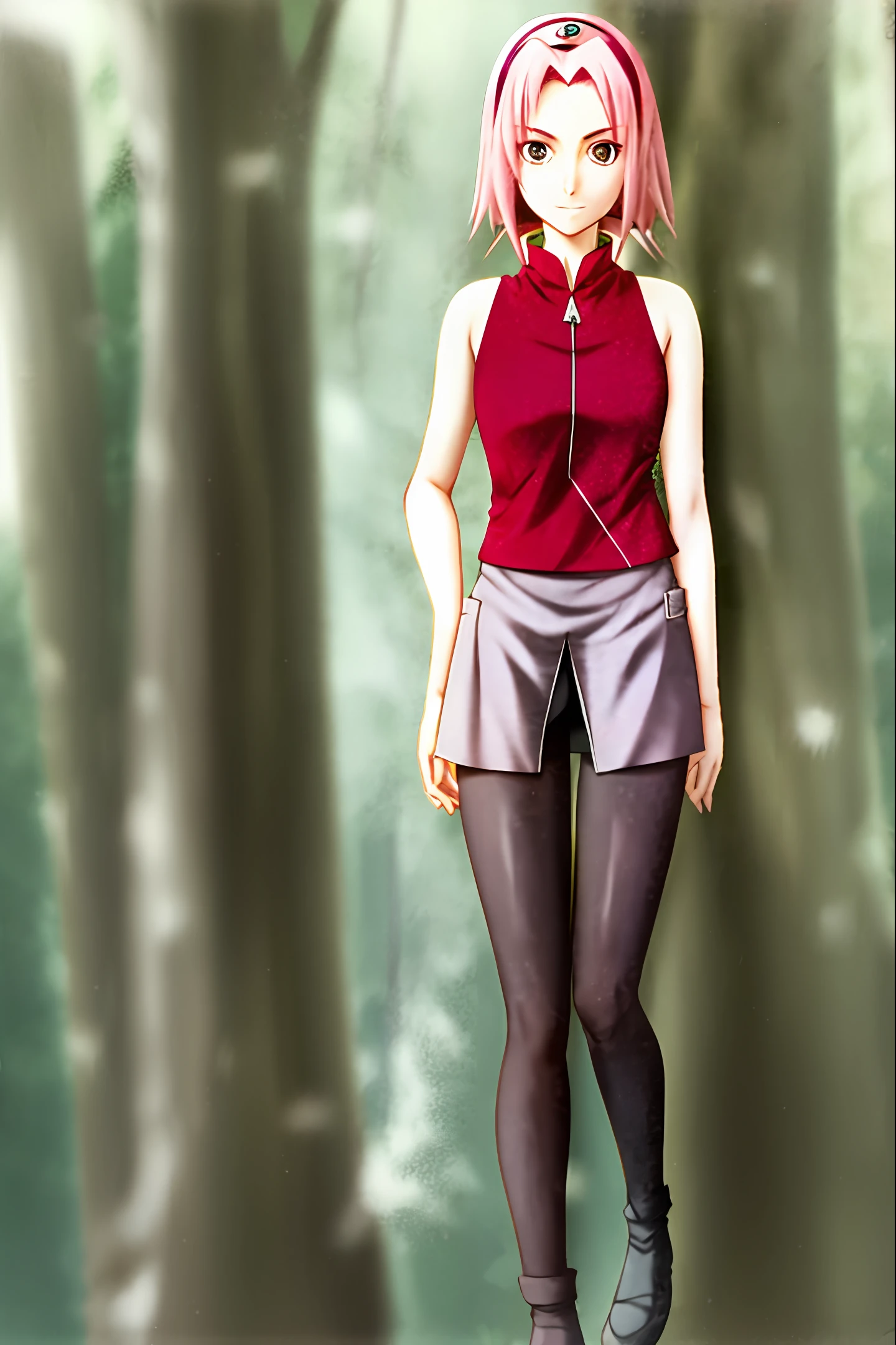 Sakura Haruno wears a black tights