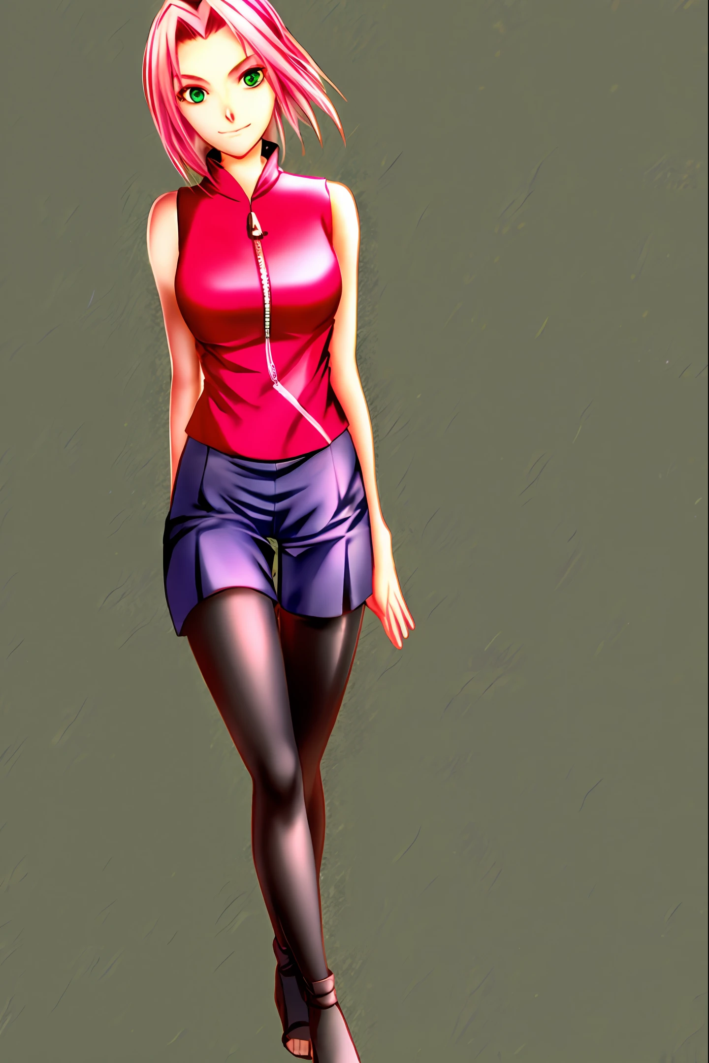 Sakura Haruno wears a black tights