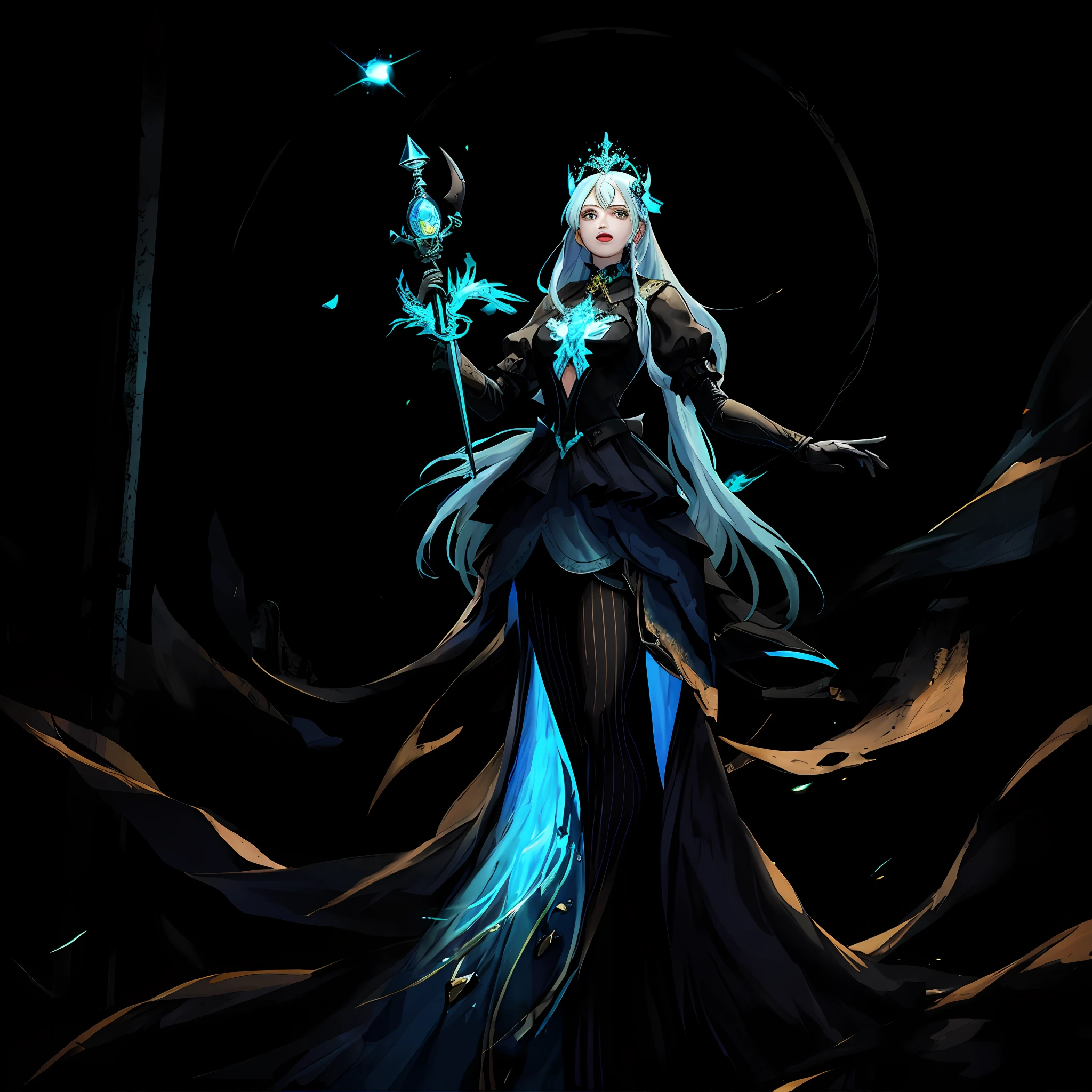 Mine maiden standing singing