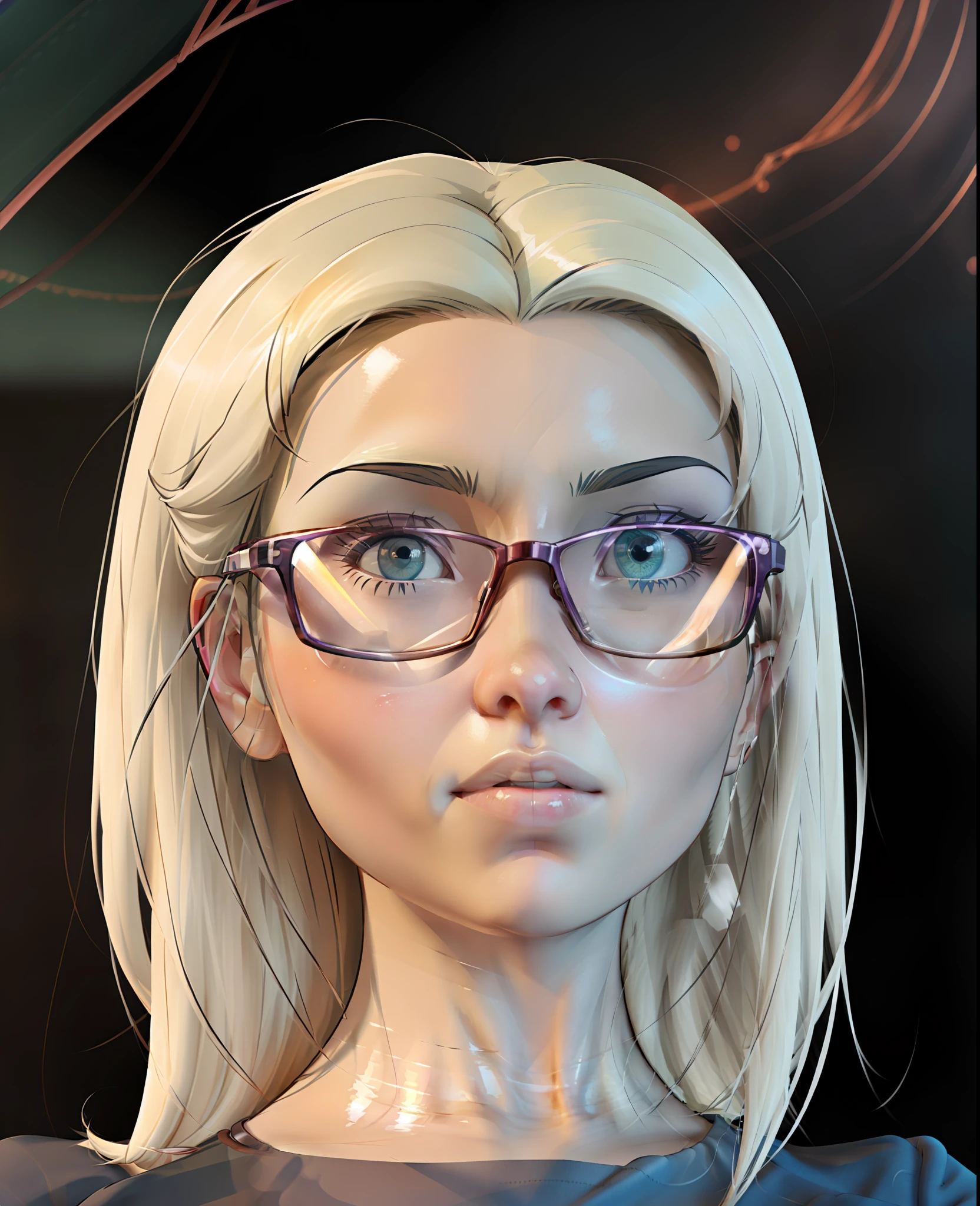 a close up of a cartoon girl with glasses on her face, anime styled 3d, Stylized 3 D, toon shading, toon rendering, render of april, realistic maya, Stylized anime, Girl with glasses, close up character, 3 d render stylized, realistically rendered face, stylized shading, character portrait of me, 3 d demo reel avatar