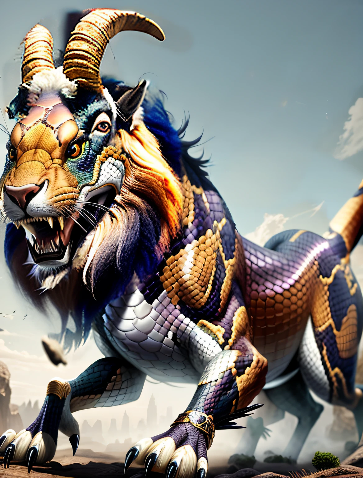 Additional depiction of snake head