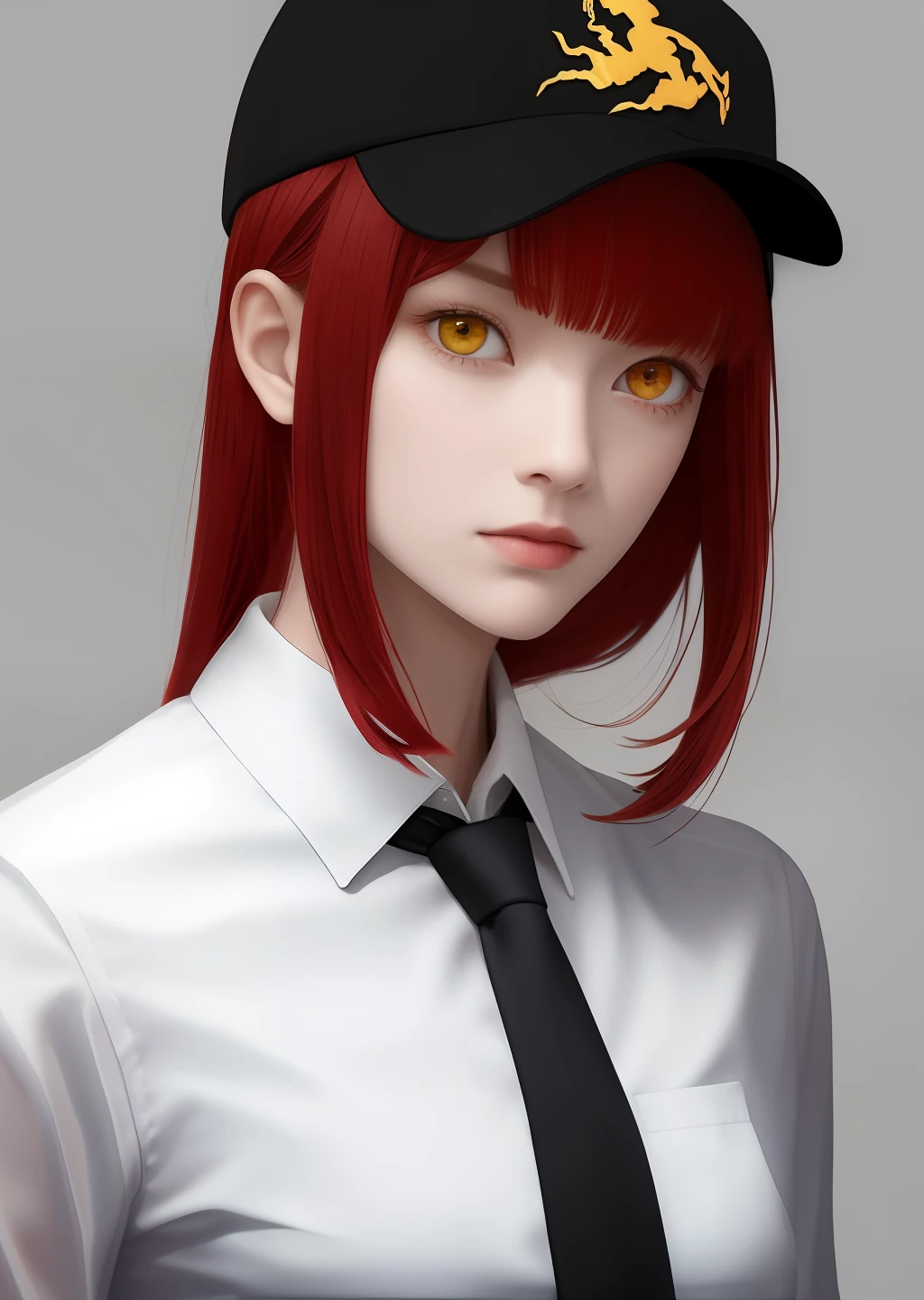 Golden eyes,redheadwear,Scorpion argues,White shirt on the upper body,wearing a tie,femele