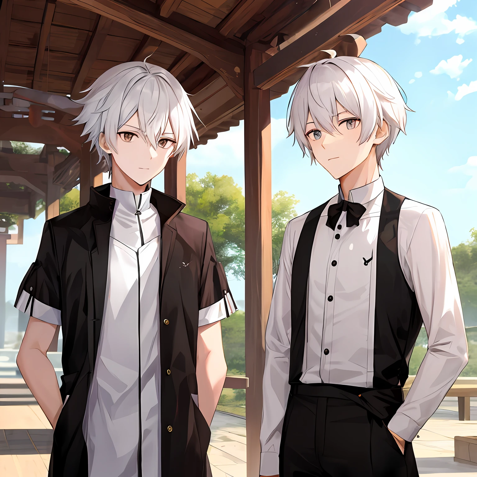 Kamimei,shoun,male people,Small short white hair