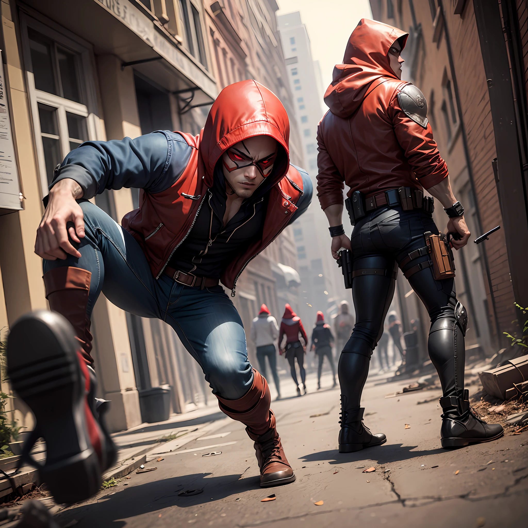 redhood，guns，Battle damage，standing on your feet --auto