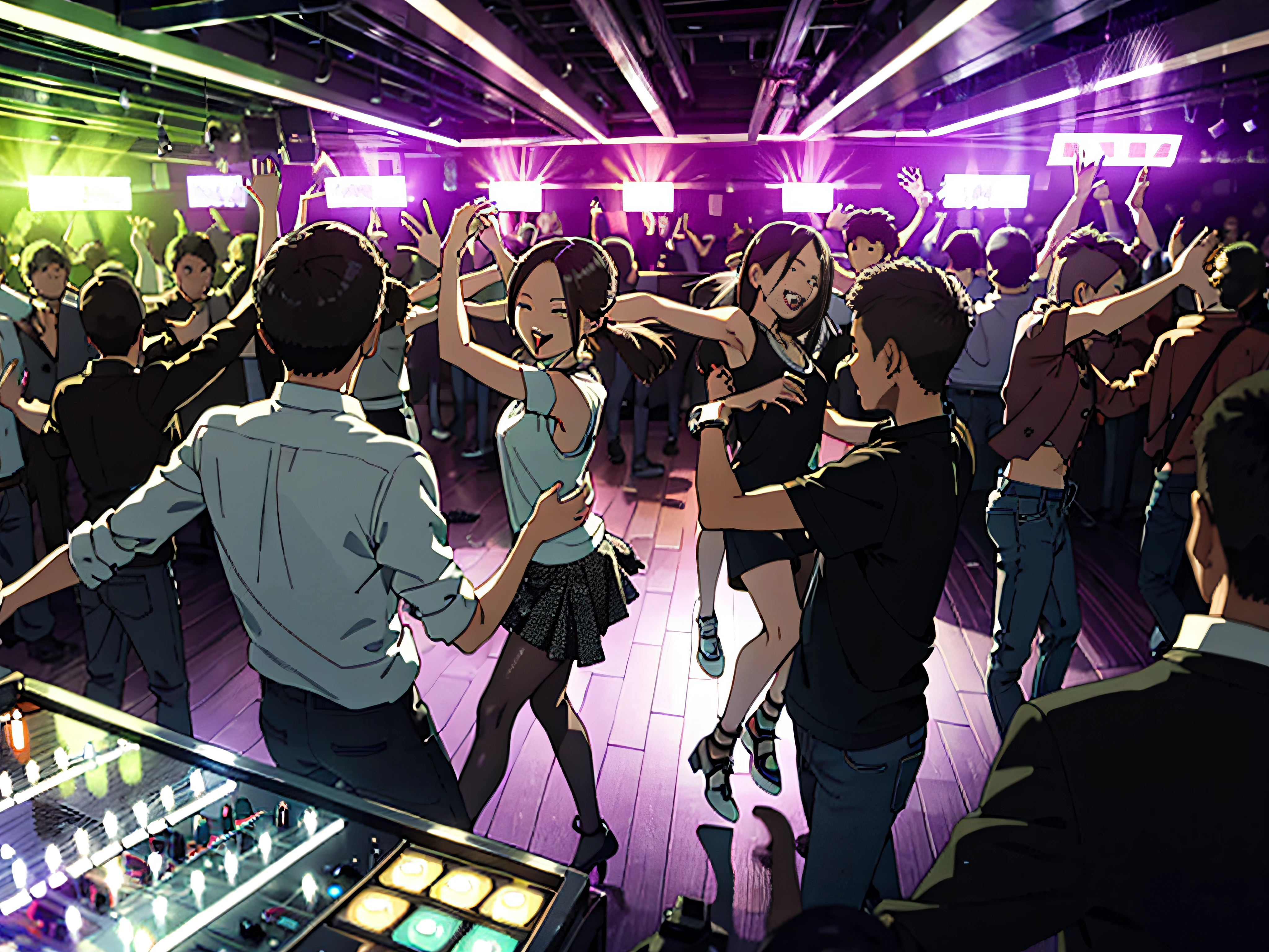 Young people dancing in a nightclub in Tokyo