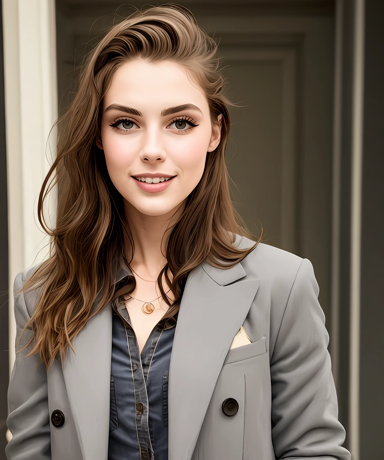 25-year-old fashion model, [[[[foreground]]], [[[[chest]]], [[[[neck]]], [[[[shoulders]]], perfect eyes, perfect iris, perfect lips, perfect teeth, perfect skin, soft front light, glitter, HDR, (muted colors:1.2)