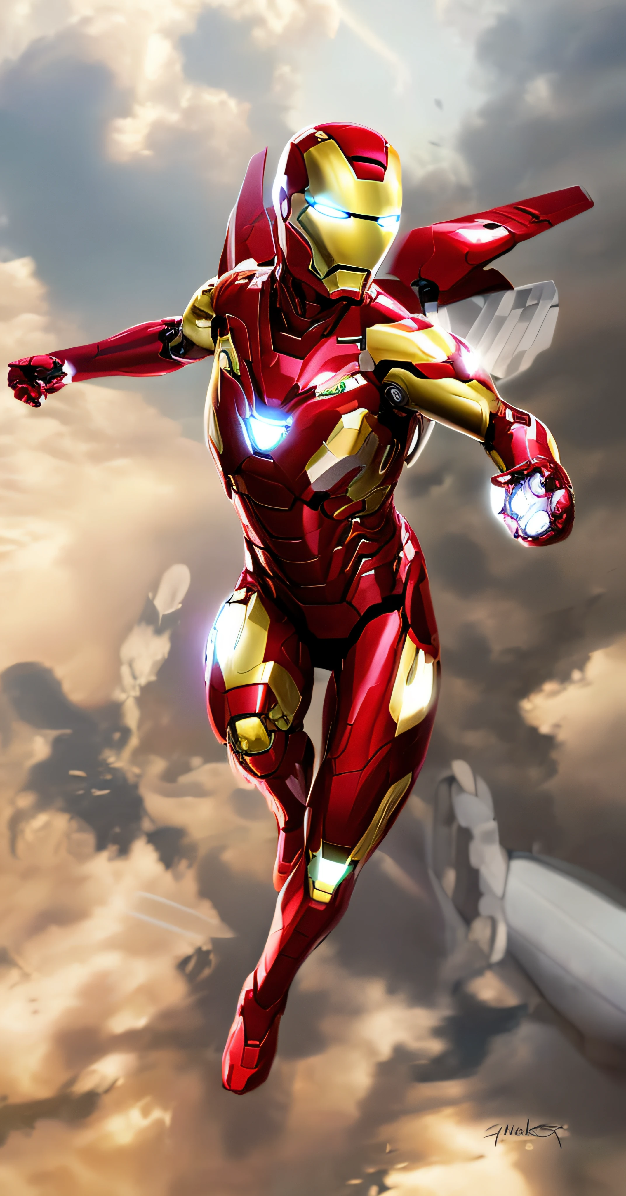 araffe in a red suit flying through the air with a jet, superior iron man, hq 4k wallpaper, concept art of tony stark, hq 4k phone wallpaper, marvel concept art, like ironman, ironman, high detailed official artwork, iron man, mkbhd as iron man, concept art artwork masterpiece, white superior iron man, red armor