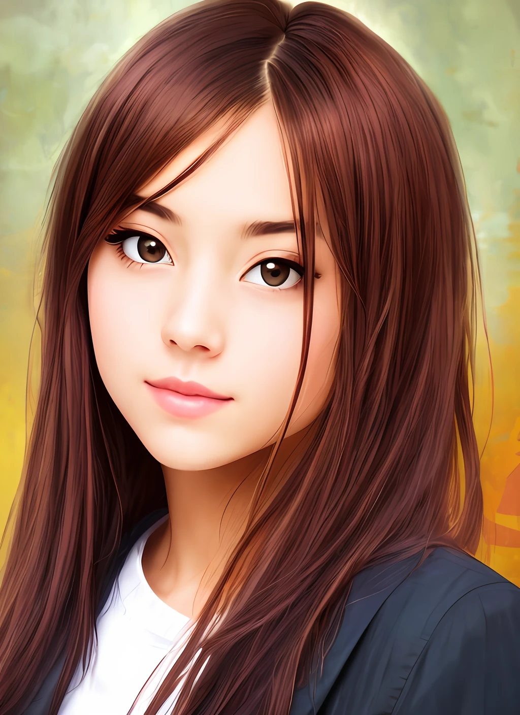 Beautiful girl two-dimensional pure