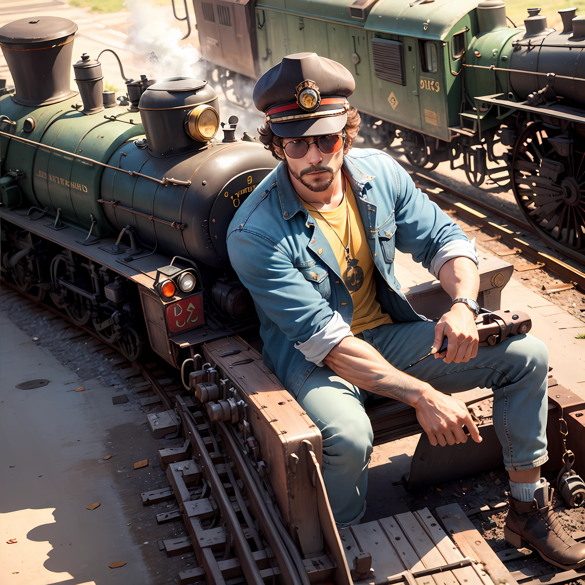 locomotive,shelmet,cool guy