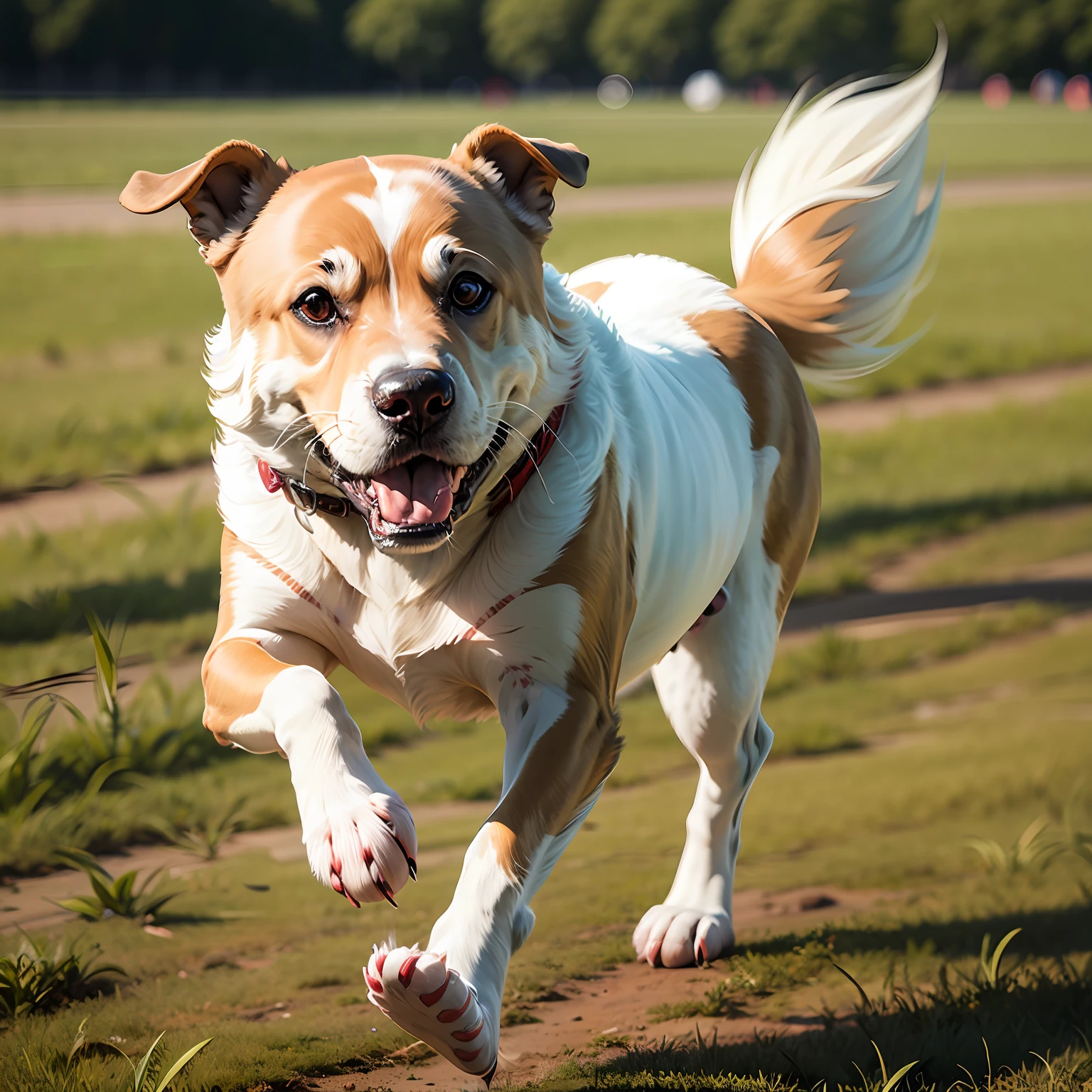o cachorrinho,pure white,Run on the grass --auto