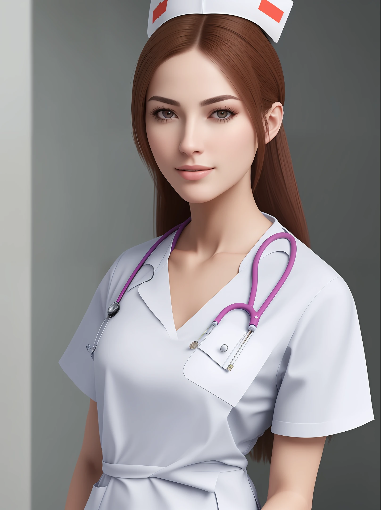 (masterpiece), best quality, ultra high res, (sharp focus), (photorealistic of eliol69), (medical female nurse),