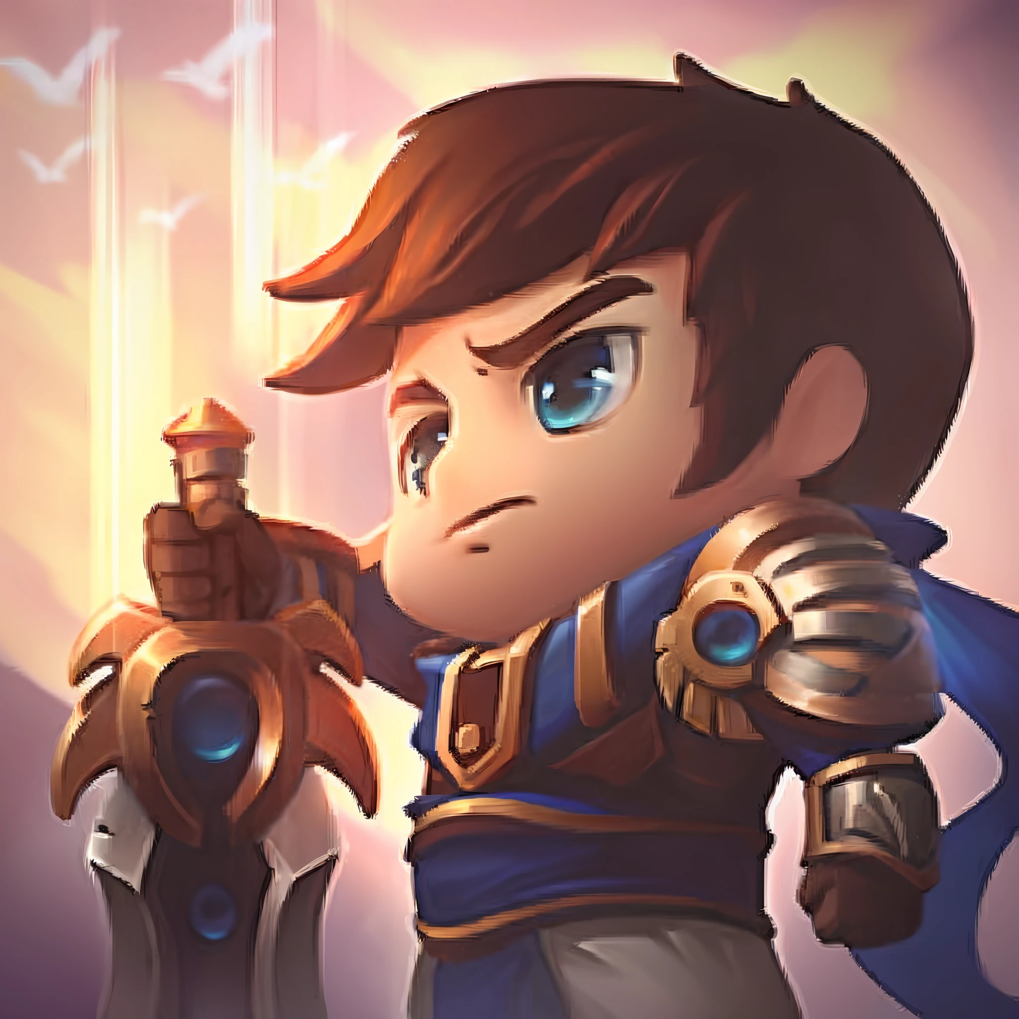 Cartoon image of a boy with a sword and armor, hero 2 d fanart artsation, epic legends game icon, arcane jayce, tchibi, Avatar image, advanced digital chibi art, Paladin, hero character art, zenra taliyah, fantasy paladin man, Paladin!, Mobile game art, hero character, taliyah, Male paladin, A human male paladin