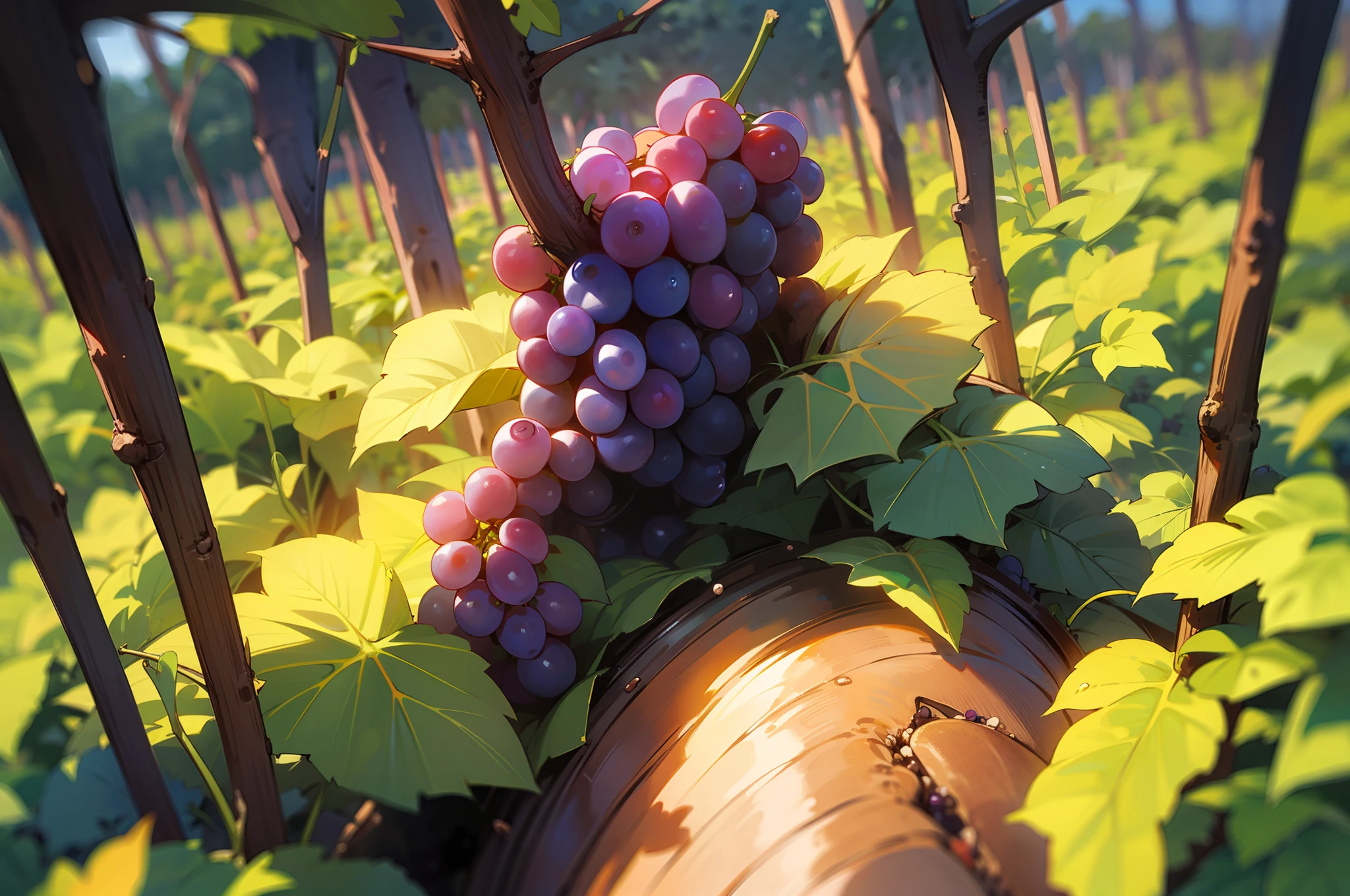 Best quality at best,tmasterpiece,high definition 4k,Grape seeds,Sprouting,Vineyard --auto
