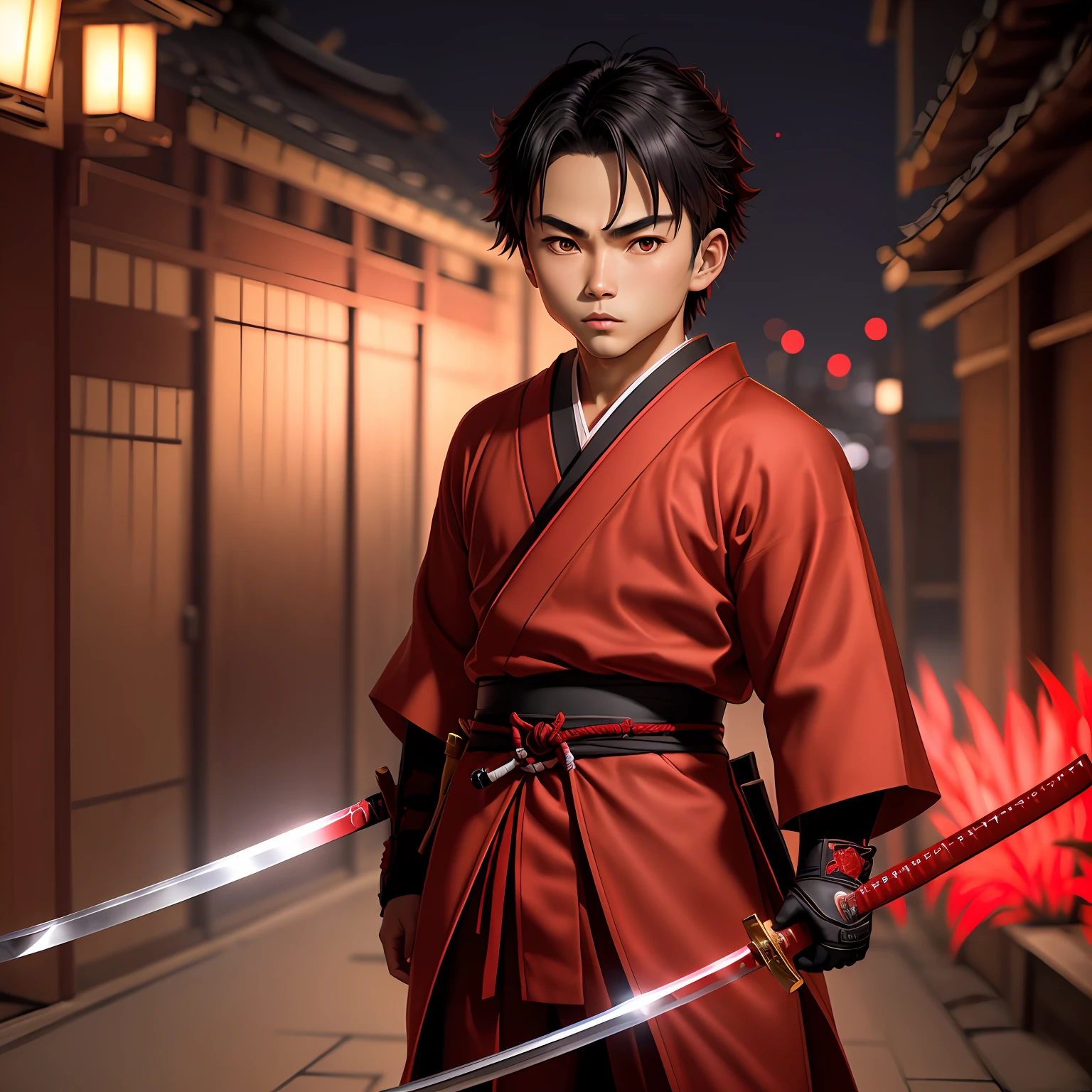 Male character Itachi Uchiha eyeing the camera in 8D Ultra-detail. --auto