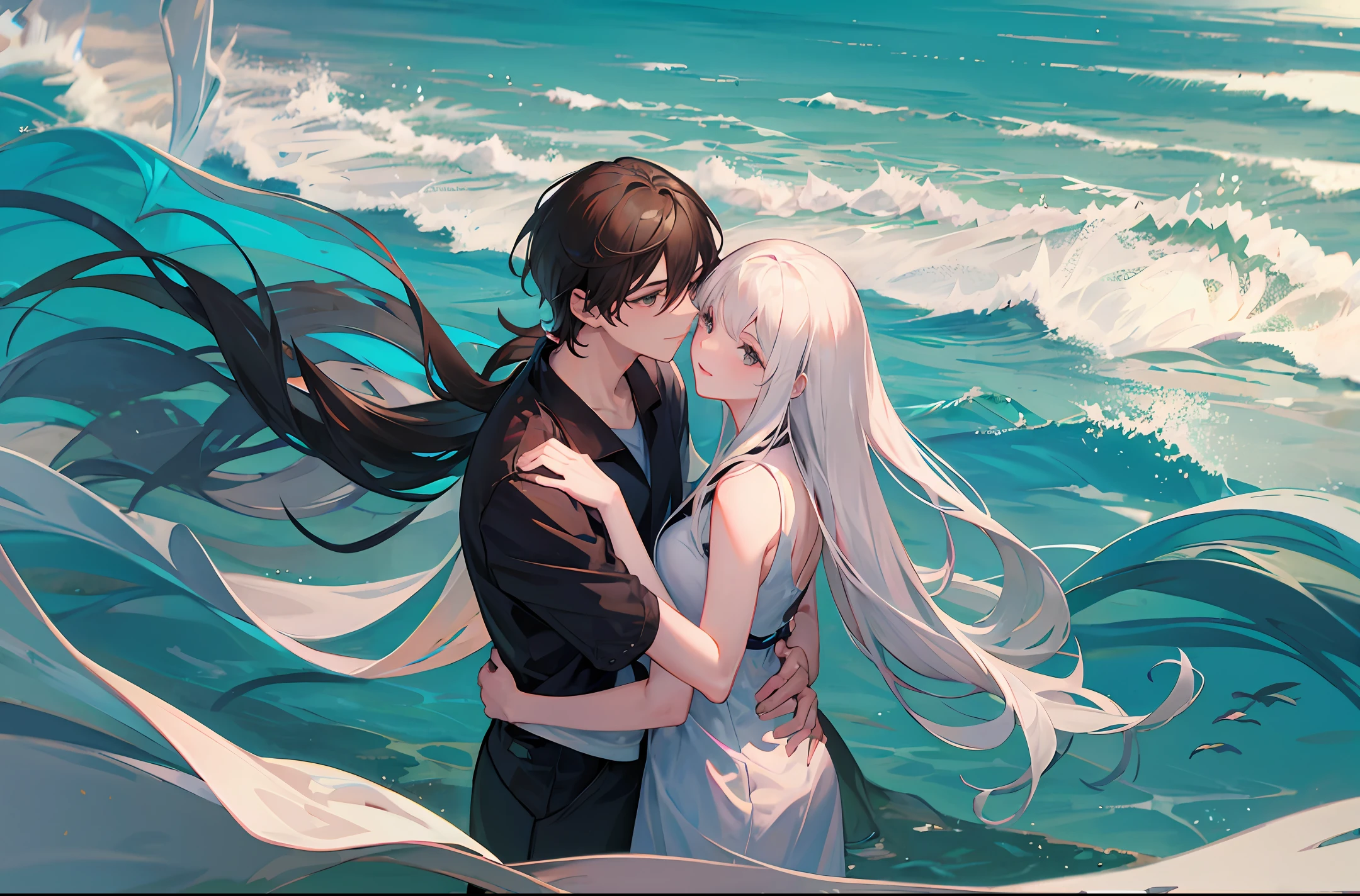 Love，couple，sea surface，