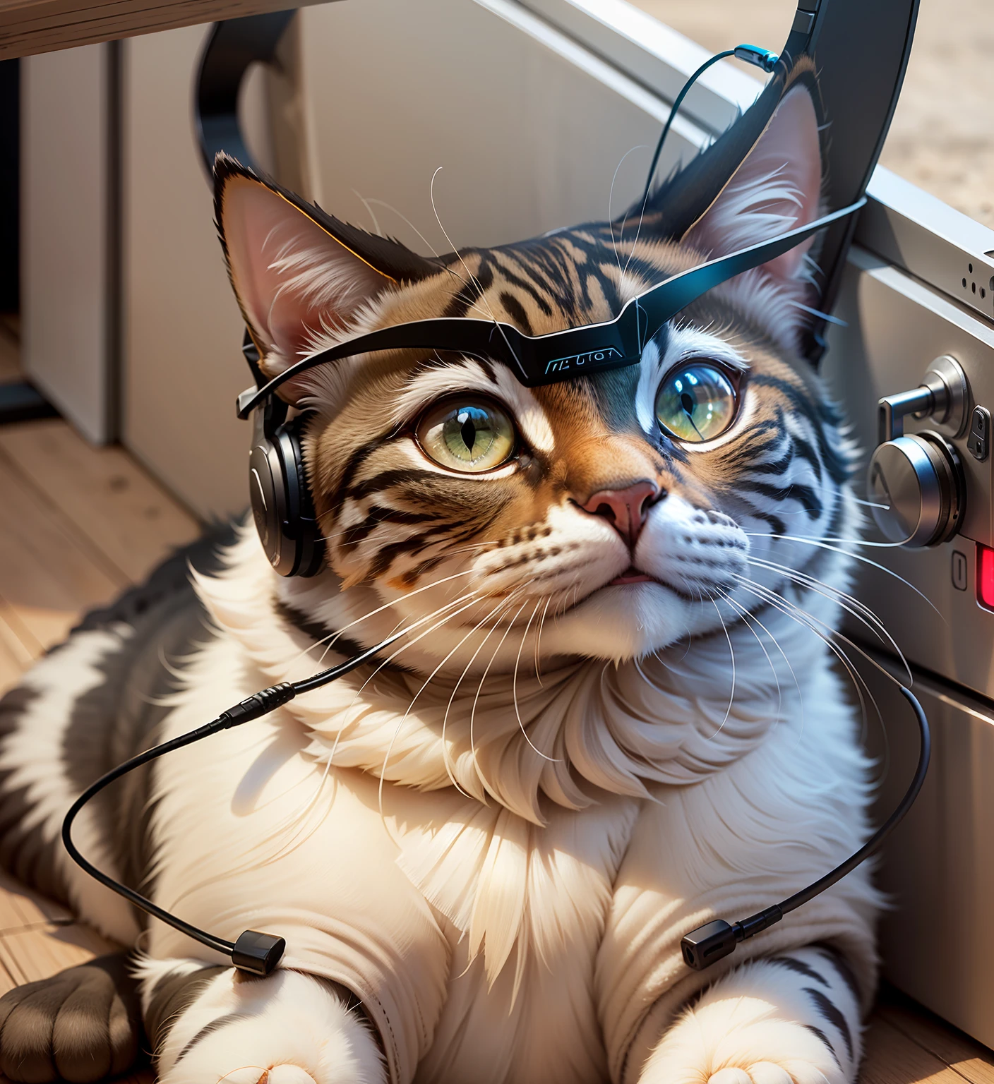 Put on a pair of futuristic headphones for your cat --auto