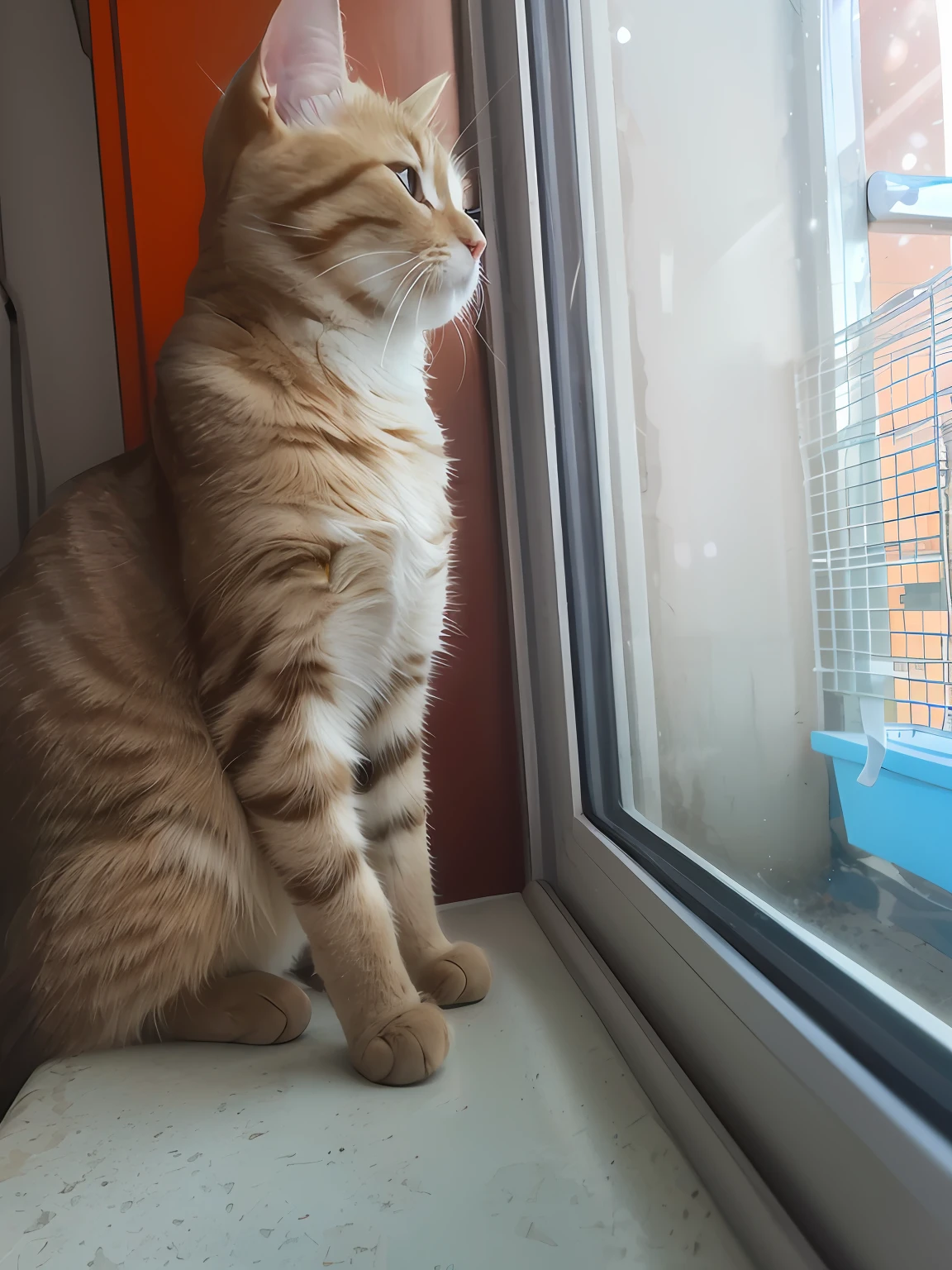 There was a cat sitting on a cliff looking out, looking out, proud looking away, Looking at the cliff, looking to his side, she is looking at us, looking away from the camera, taken with sony alpha 9, looking in the window, looking away from camera, seen from the side!, young handsome pale roma, looking at the distance