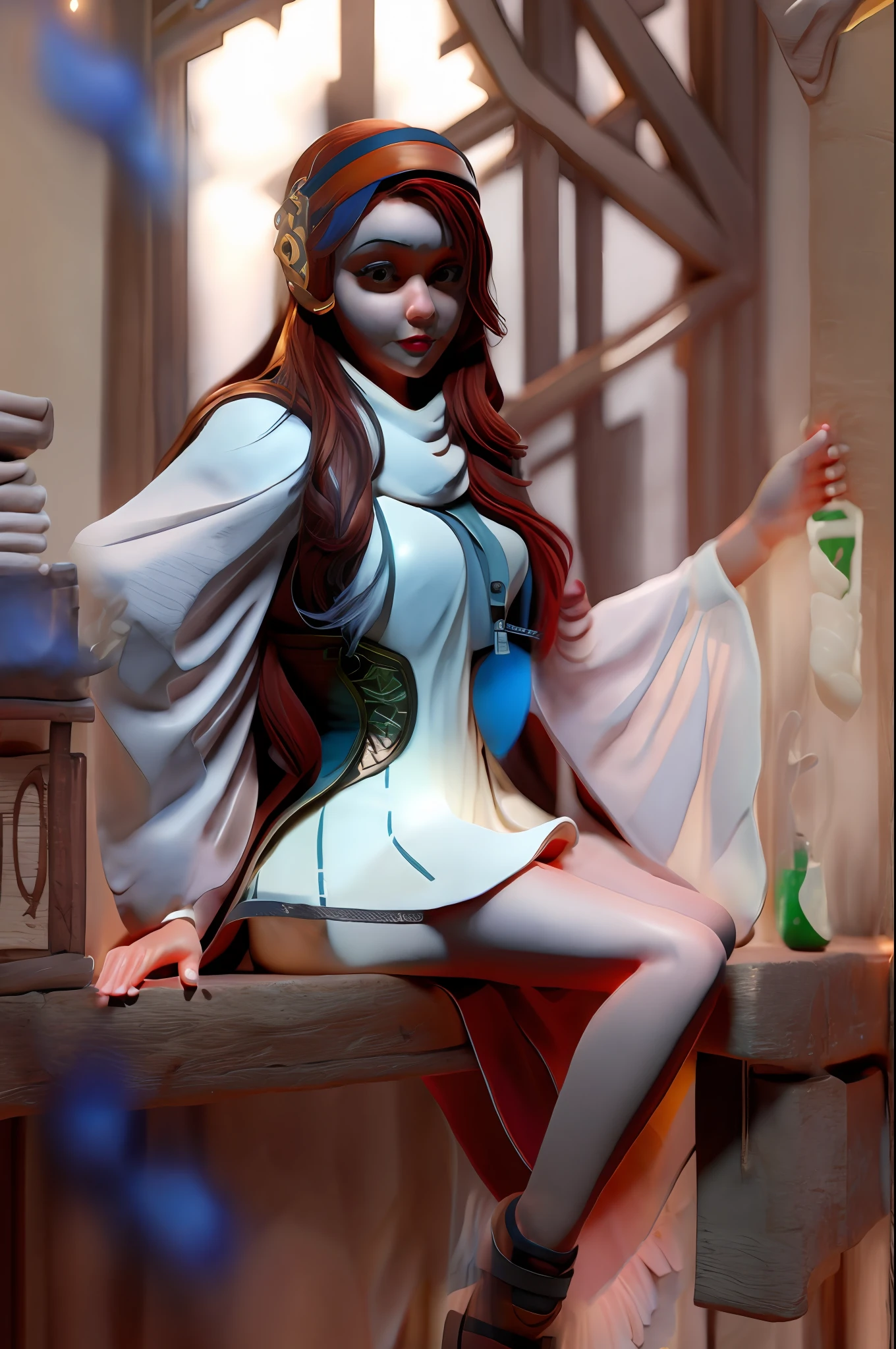 (HD uncensored)This very good female character wears a beautiful white dress,Drift in a gentle and illusory environment。