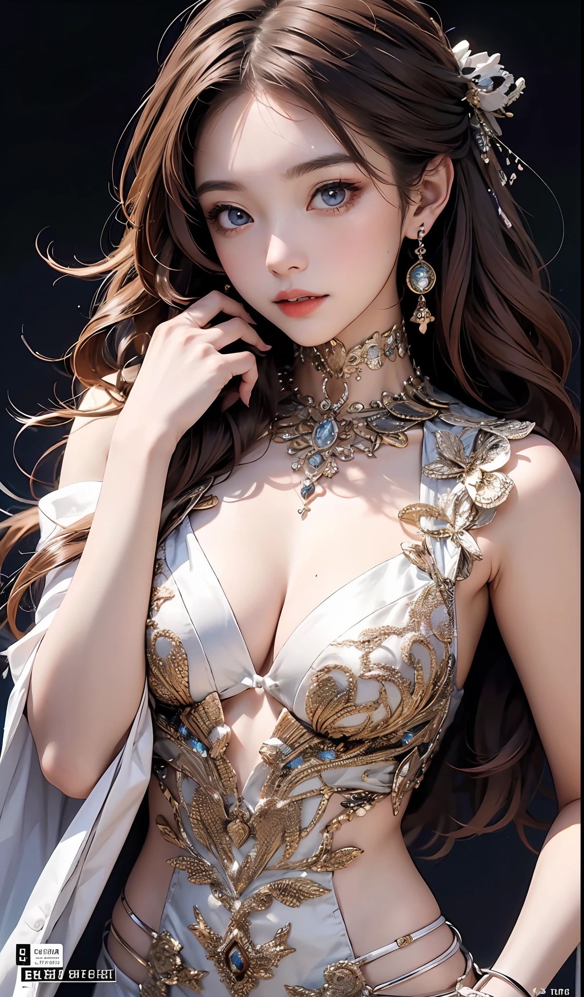 Best quality, Works of masters, A high resolution, 1girl, Super beautiful face, super beautiful eye, Super beautiful hair,MagazineCover,Trendy outfits,