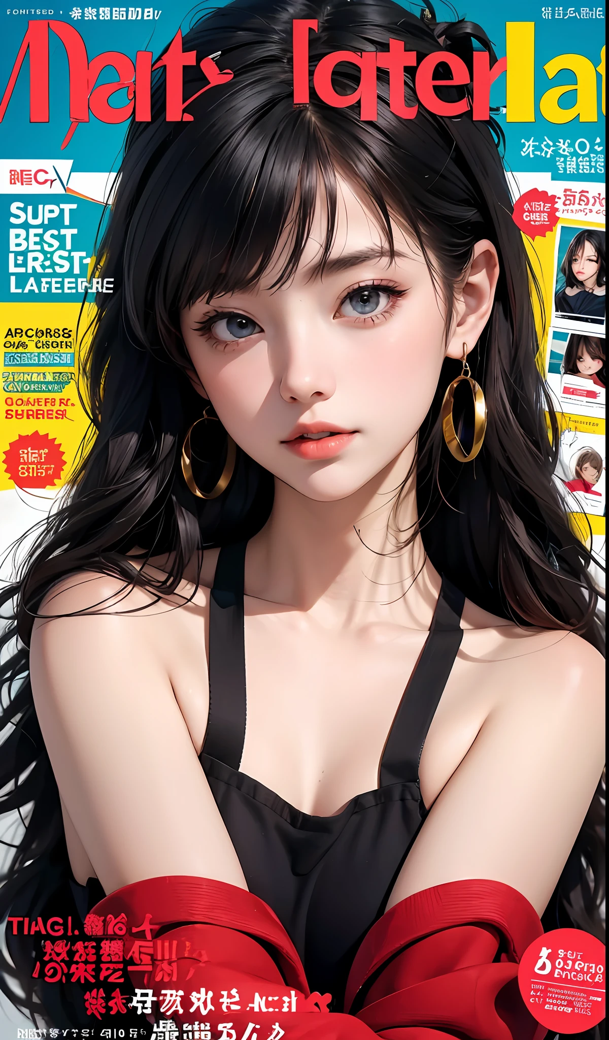 Best quality, Works of masters, A high resolution, 1girl, Super beautiful face, super beautiful eye, Super beautiful hair，MagazineCover，Trendy outfits，