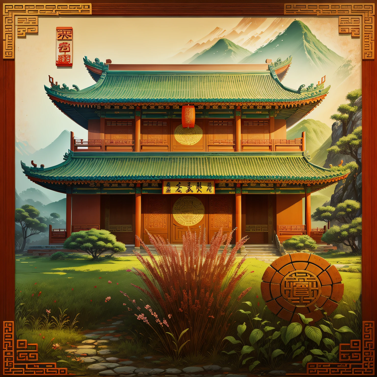 Antique long map,Zhen Huan Chuan Architecture --auto