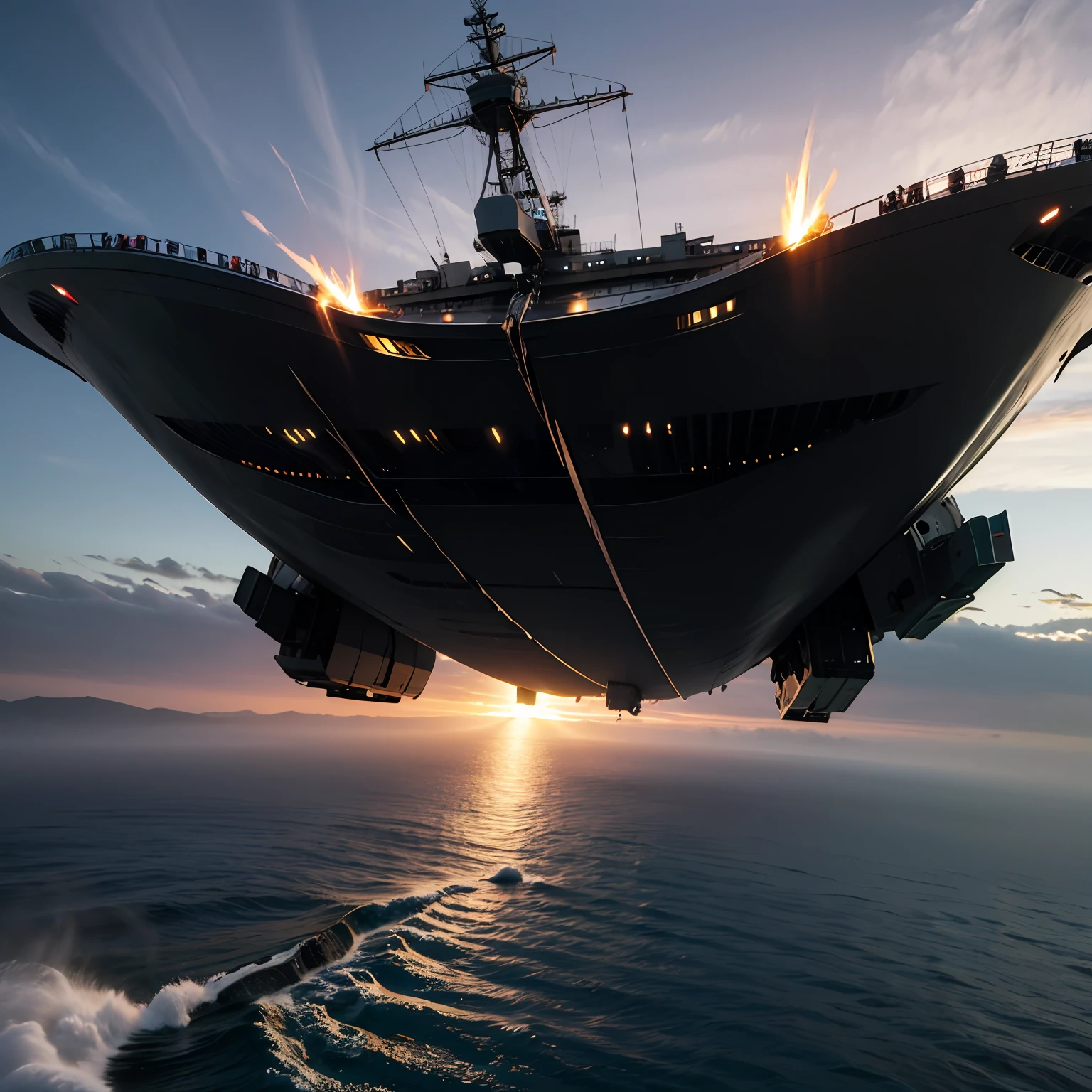 Alien ships attack Earth