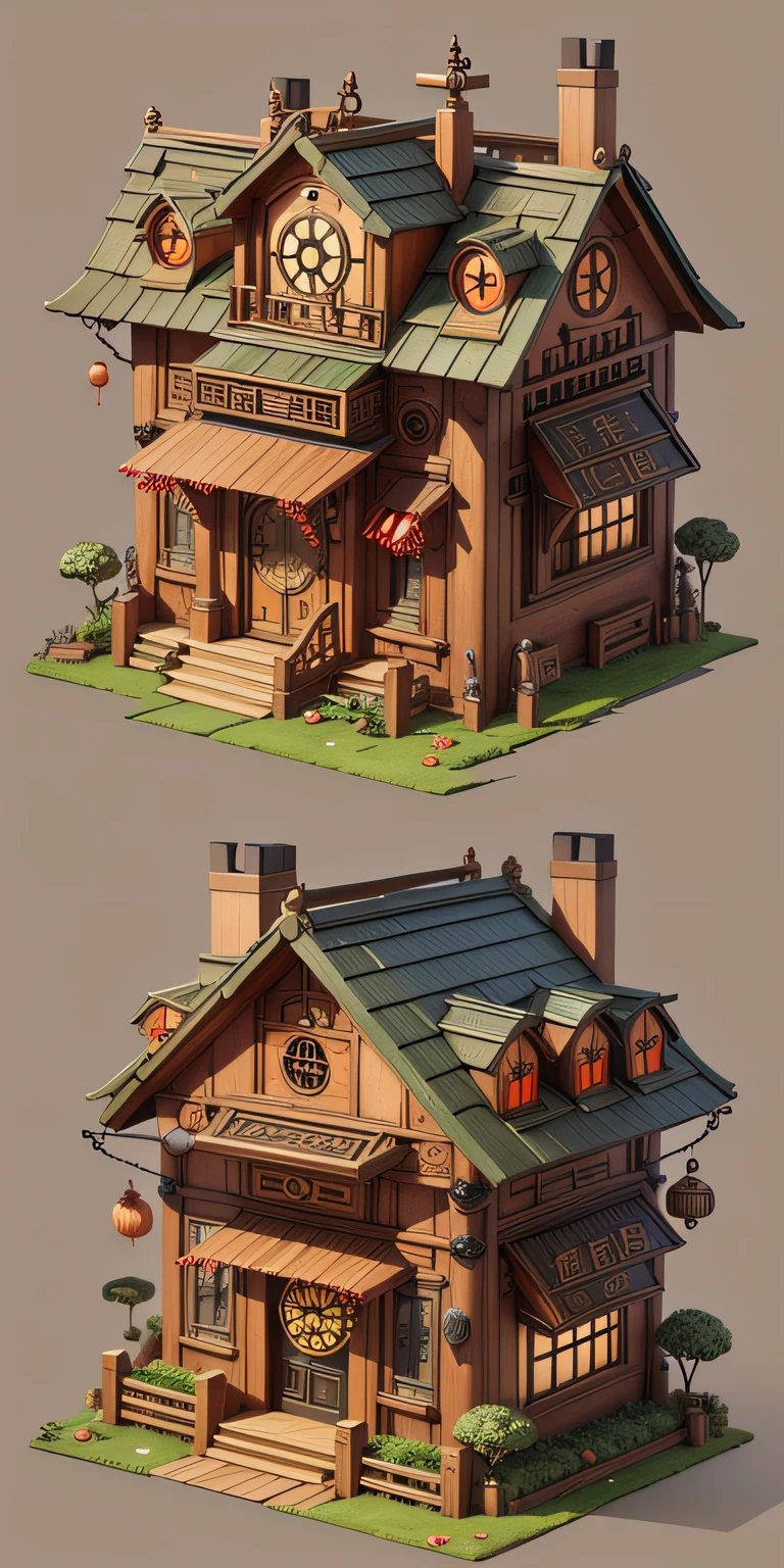 A 90s cowboy style wooden farm house isometric 3d model, highly detailed cinema4d rendered, Art station, in the style of Assassin's Creed, by Charlie Bowater, by John Kenn Mortensen, Octane render, Unreal Engine 5, by Weta Digital, by Wētā FX