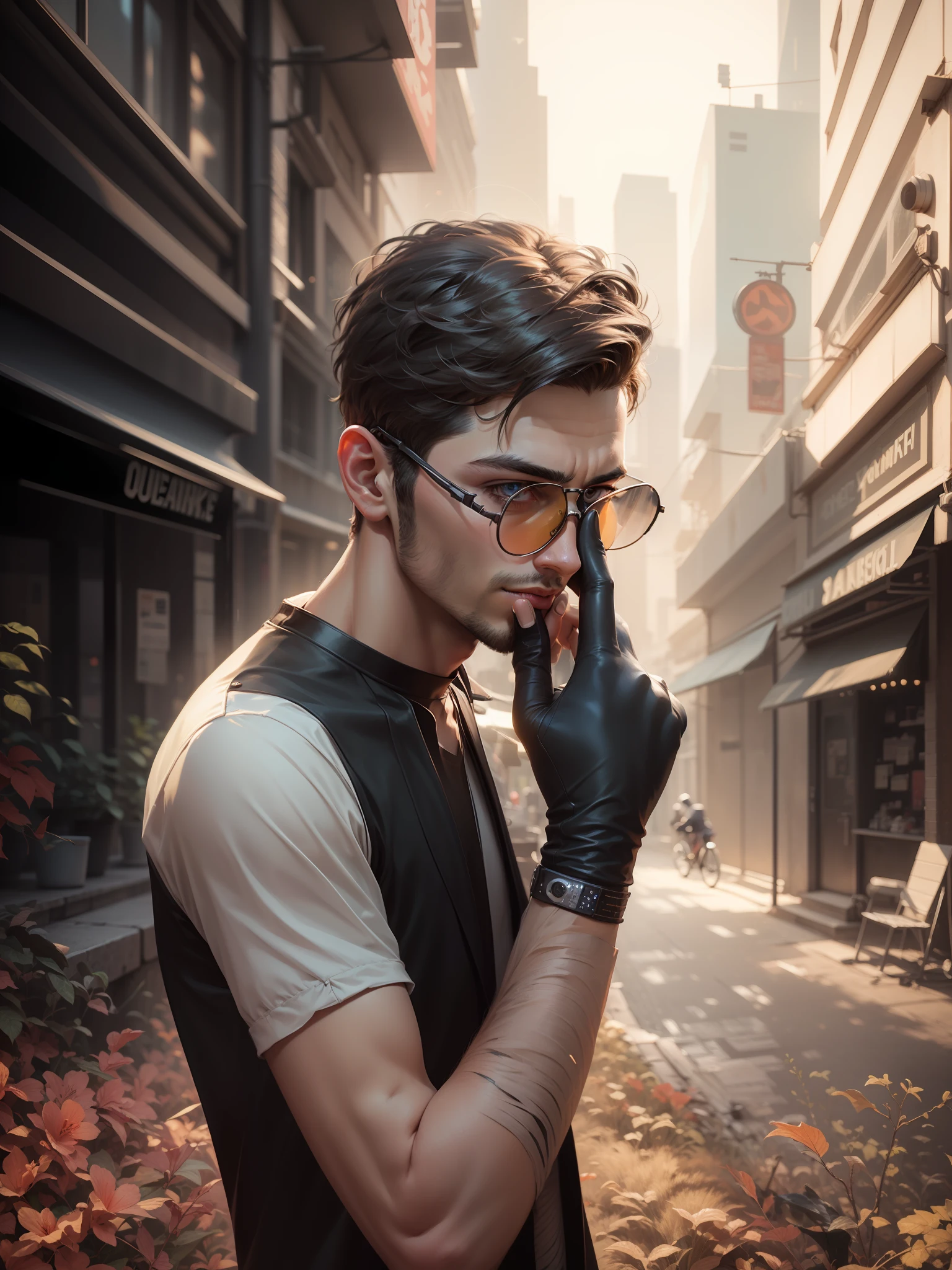 Change background cyberpunk handsome boy, realistic face, 8k, ultra realistic