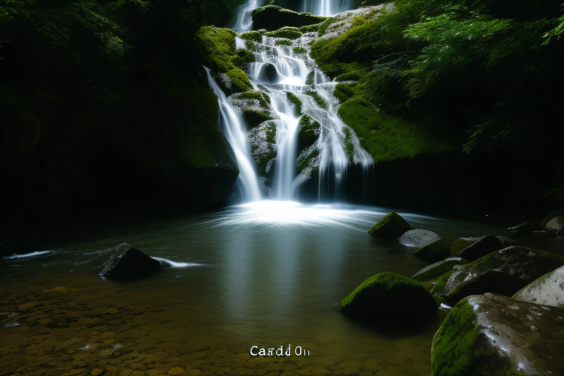 There is a waterfall in the forest that flows down the mountain, small waterfalls, (waterfallr), waterfallr, beautiful flowing feeling, small waterfalls, waterfallr, water cascading, Flowing, Flowing water, with waterfalls, a river flowing with waterfall, waterfallr!!!!!, cascading, water flowing, water flow, peaceful beautiful waterfall, waterfall below, with a waterfalls