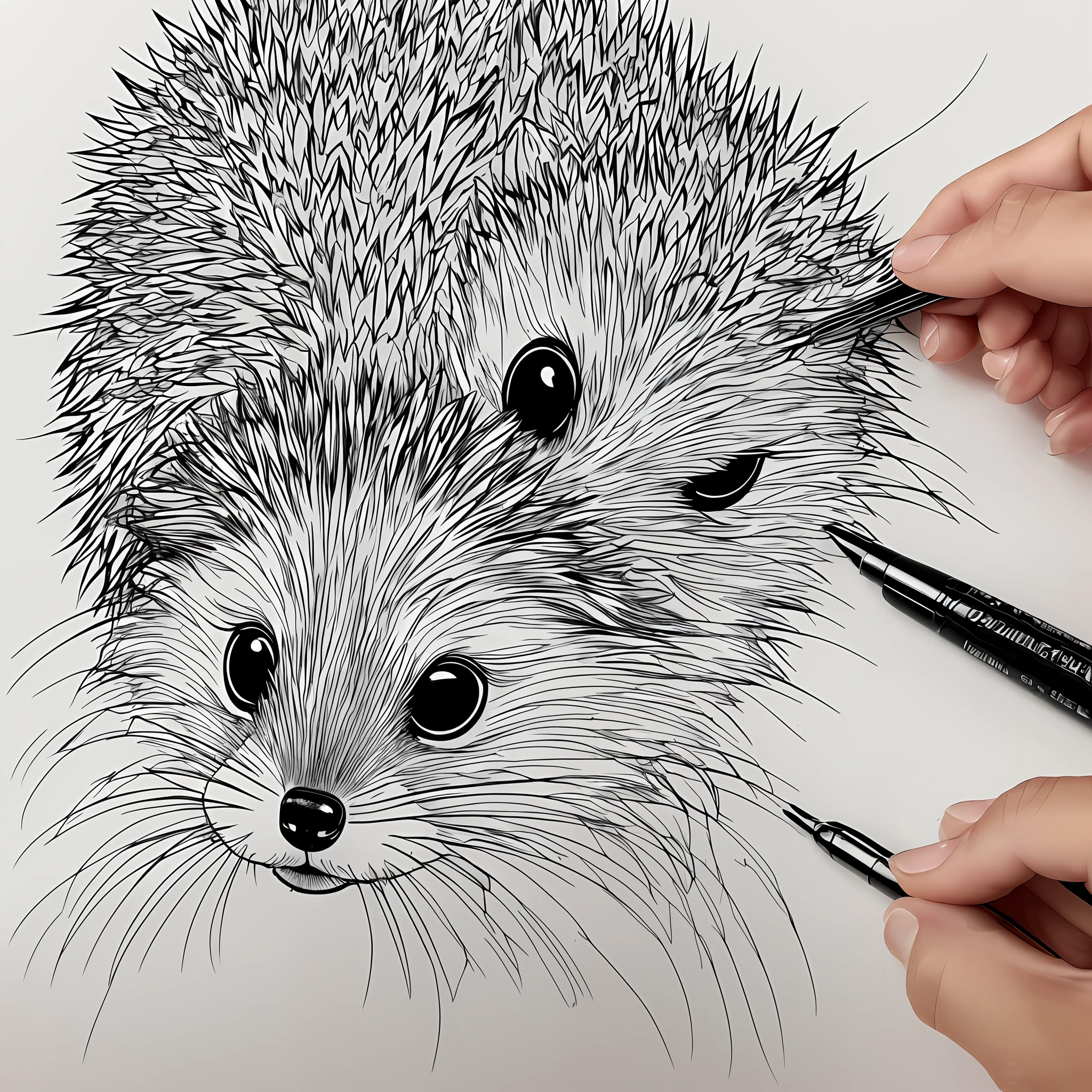 (Clean line drawing style,Ultra-high definition details, Still picture)Hedgehog cat, Fantastic fantasy creatures,Become a soft and cute expression (Stroke the:1.3,Soft details:1.2,Moe:1.5,Very clean brush:1.2). --auto