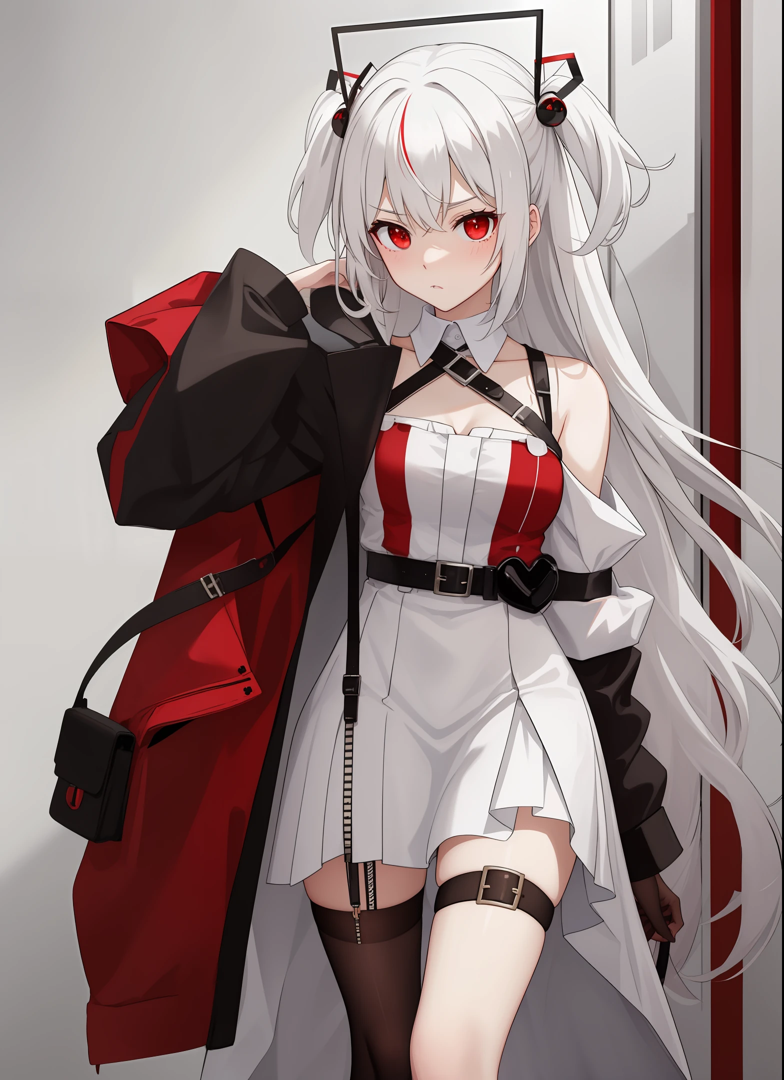 White-haired, red-eyed tsundere sister