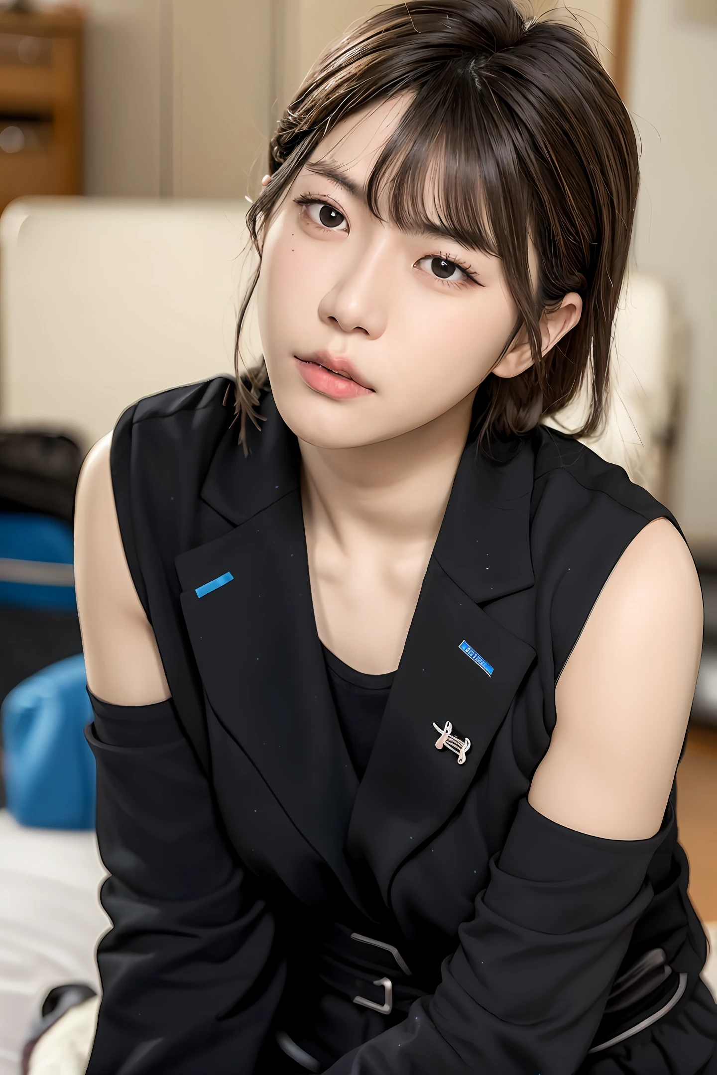 Li Kaican,Korean male idol,Black hair ,littlecurly ,largeeyes,Dog eyes,adolable,hot girls,blacksuit,school ground,Realistic characters,Libido boy,youthfulness,Handsome,disturb